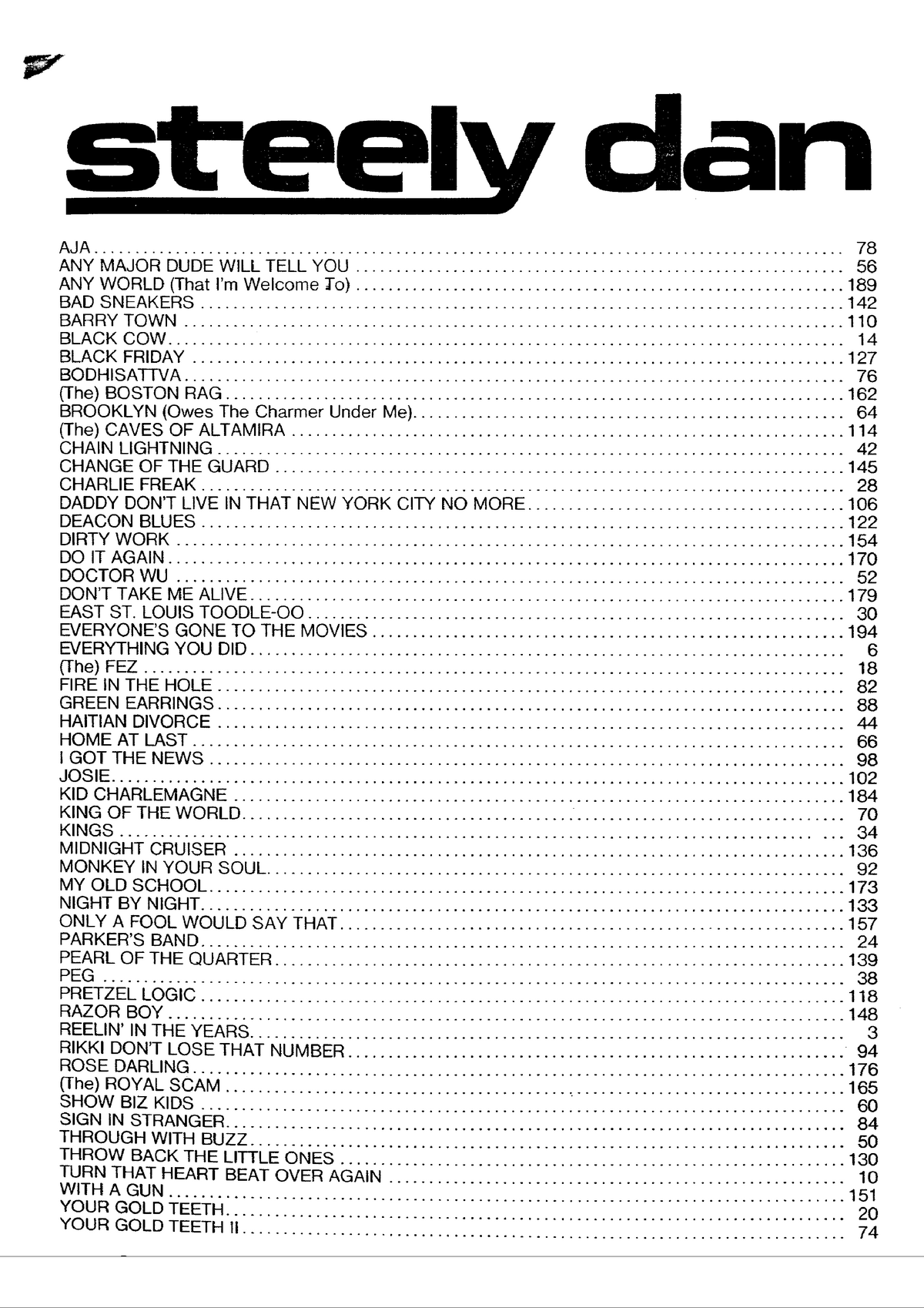 Steely Dan Complete Songbook for musicians Financial management