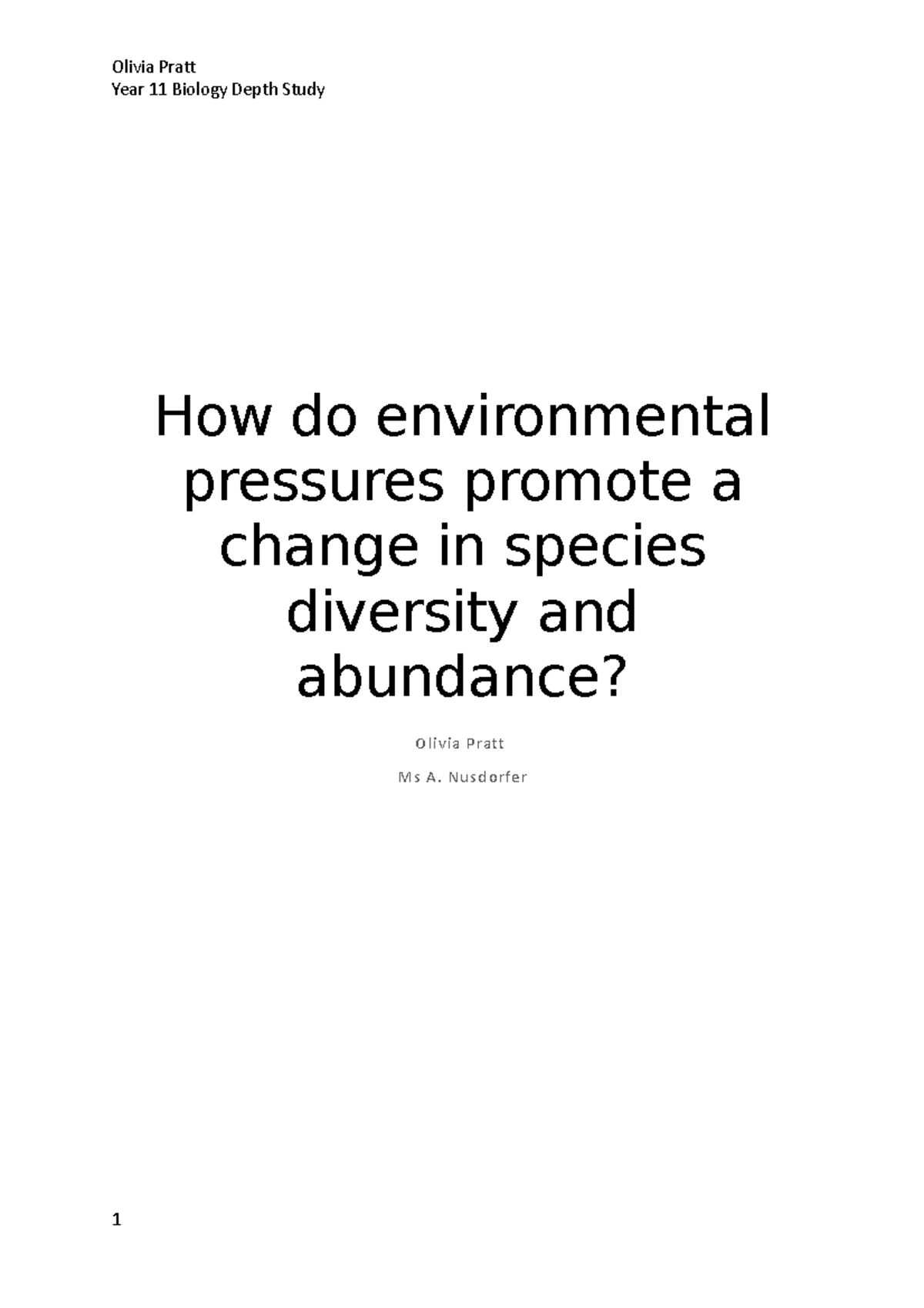 Module 3 & 4 Detailed Notes (Olivia Pratt) Year 11 Biology Depth