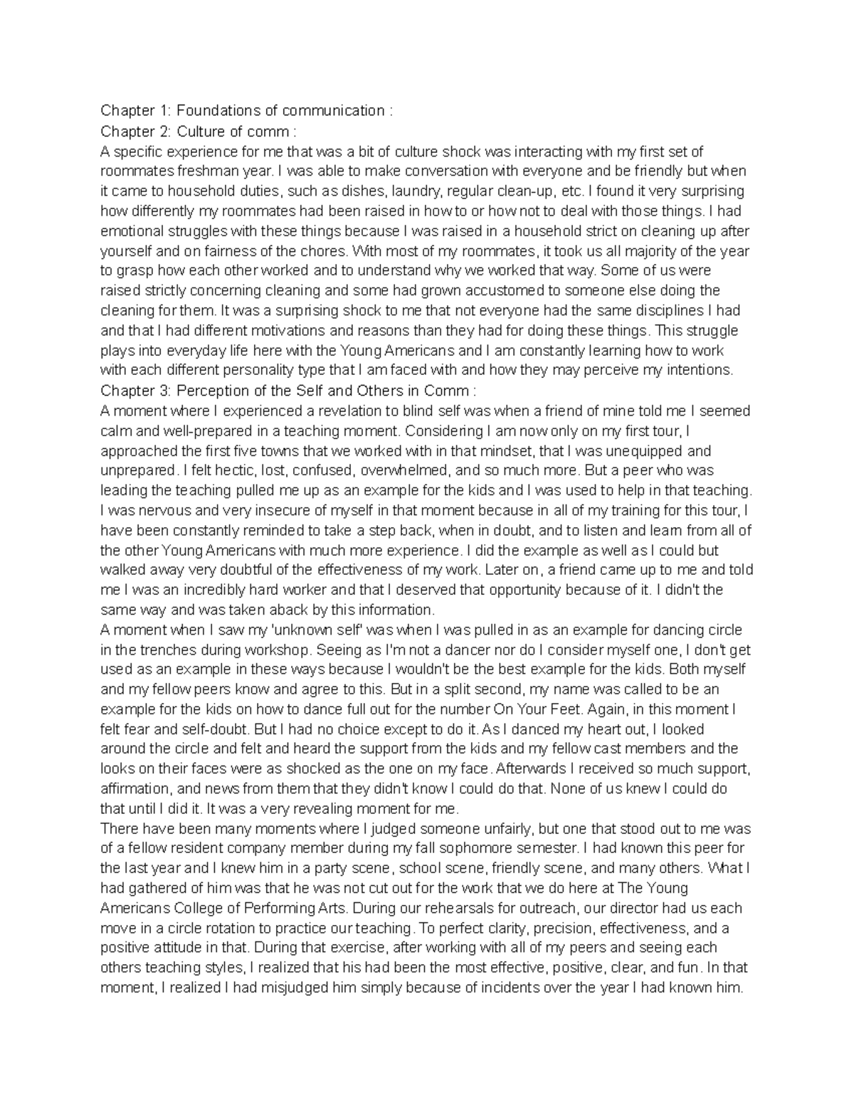 Communications (extras from reflection paper #1) - Chapter 1 ...