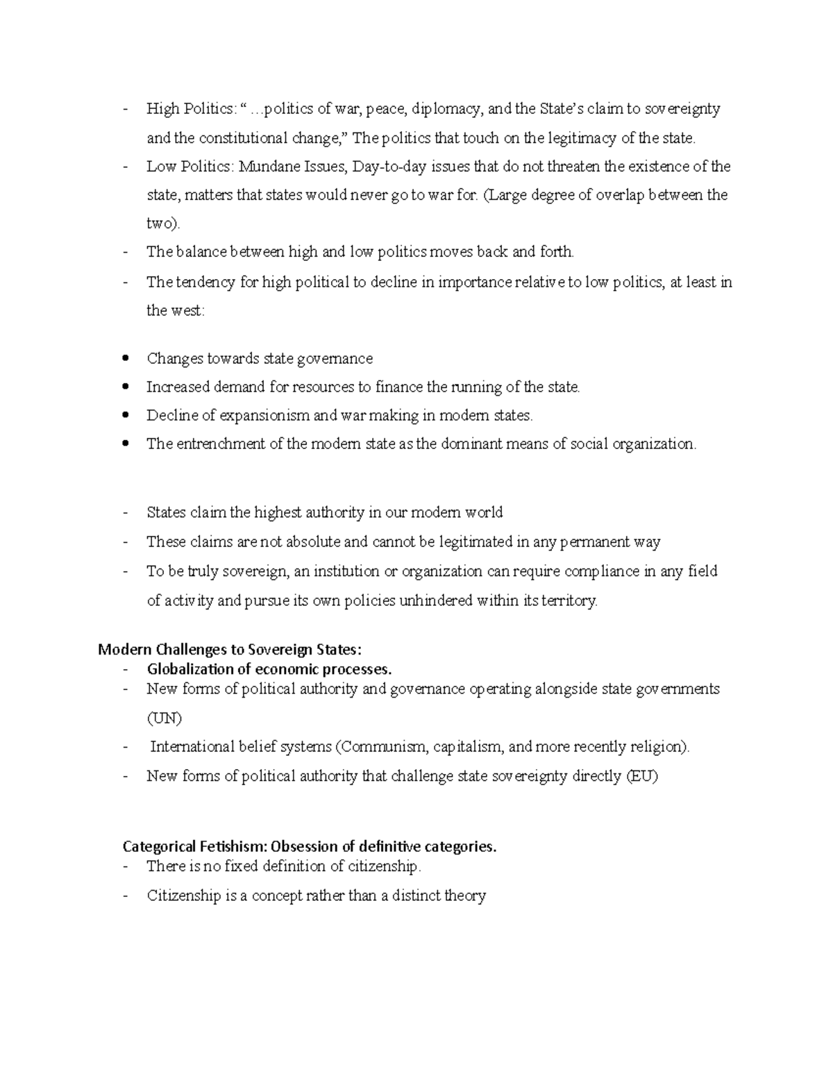 Lecture 5 - IA - High Politics: “.. of war, peace, diplomacy, and the ...
