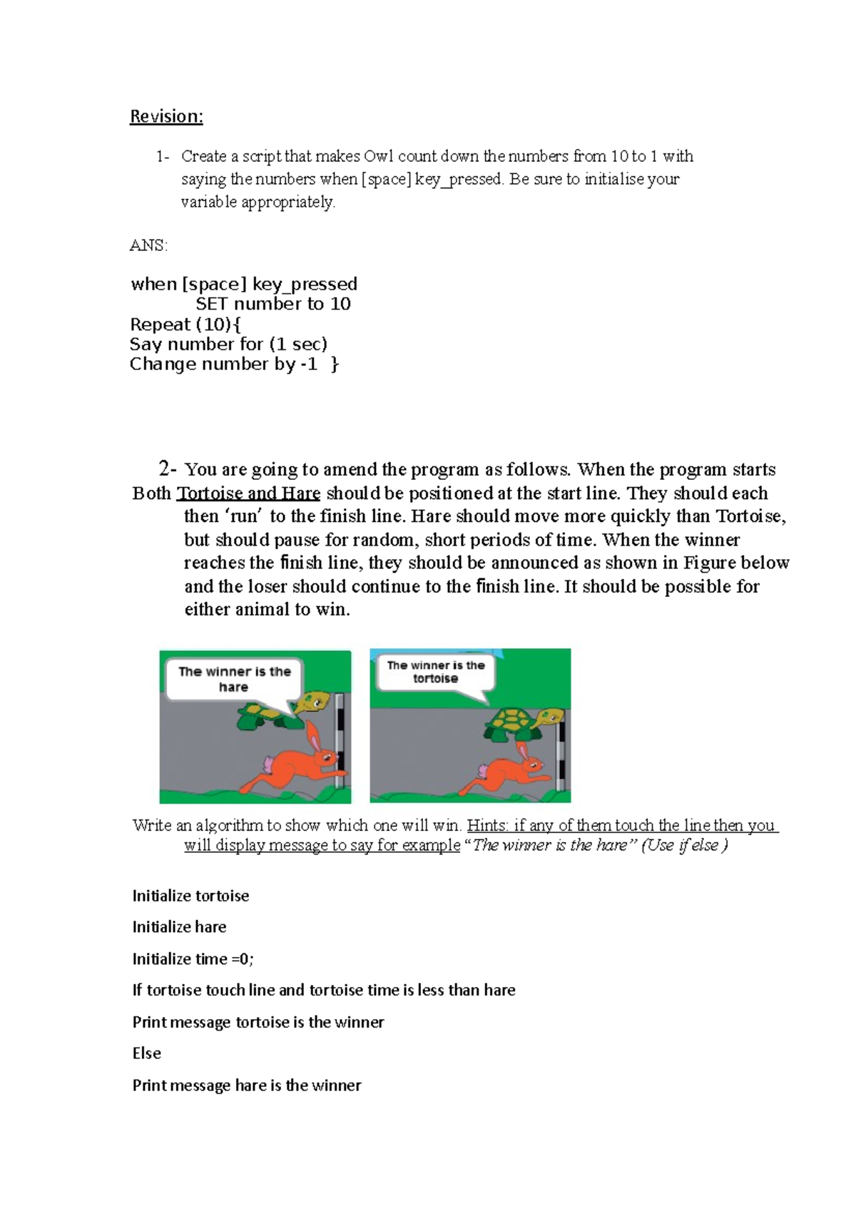 TM111-Revision - Revision - Revision: 1- Create a script that makes Owl ...