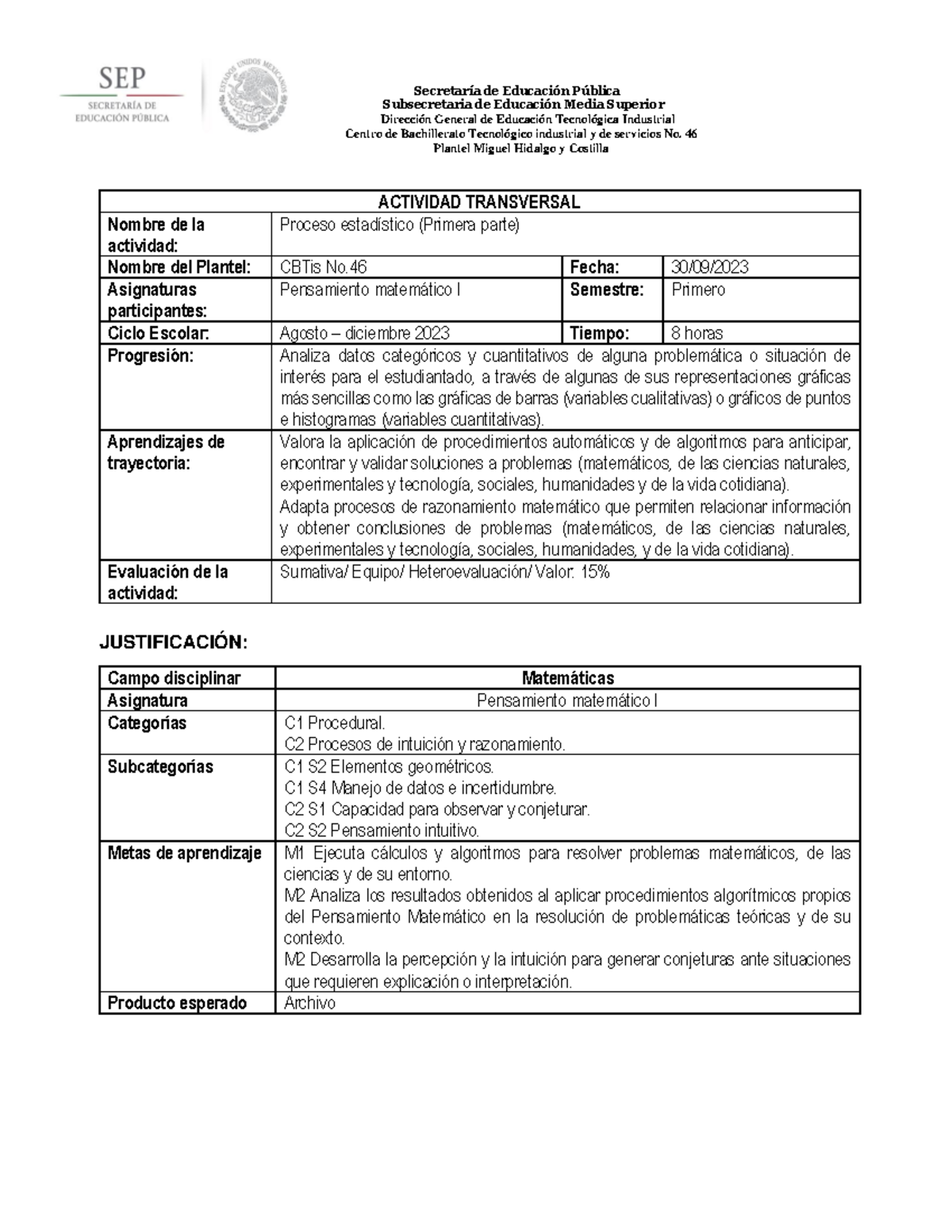 Proyecto segundo parcial 2023 - Secretaría de Educación Pública ...