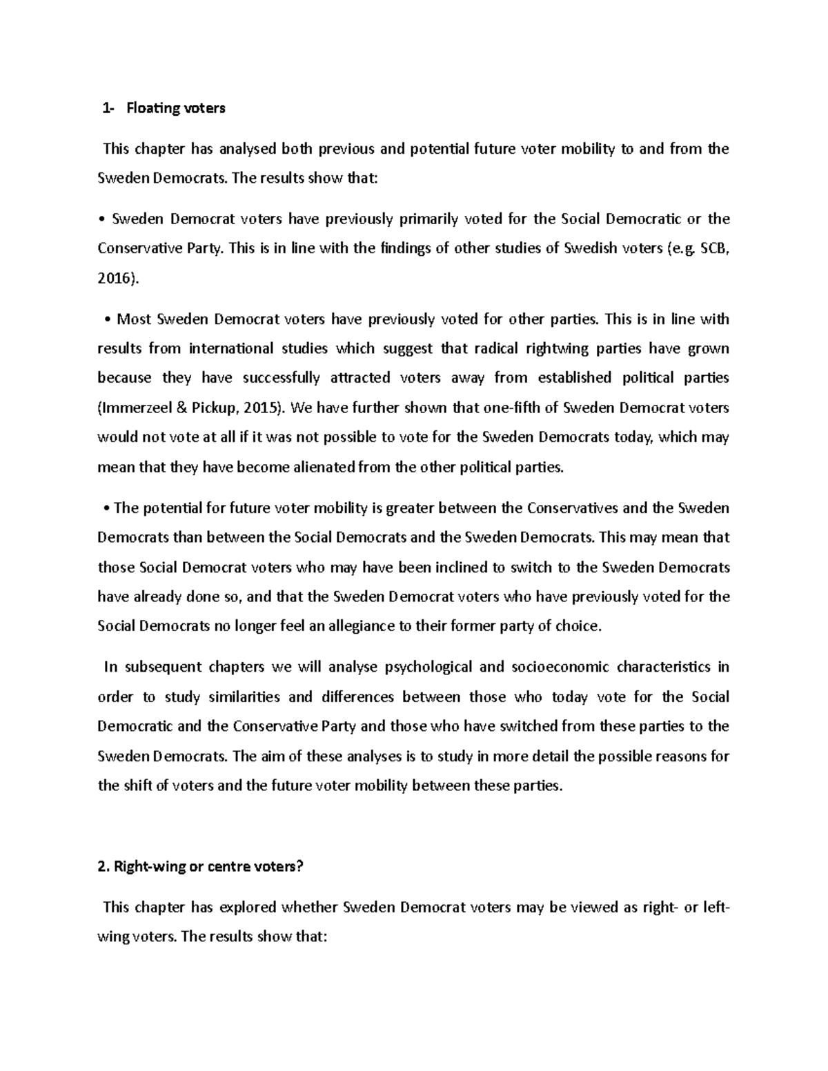Floating voters 1 Floating voters This chapter has analysed both