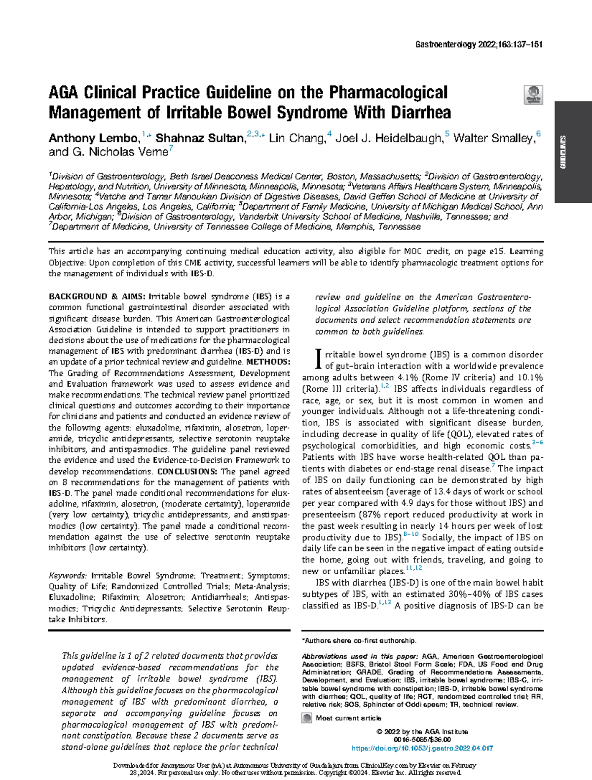 SII7 - AGA Clinical Practice Guideline on the Pharmacological ...