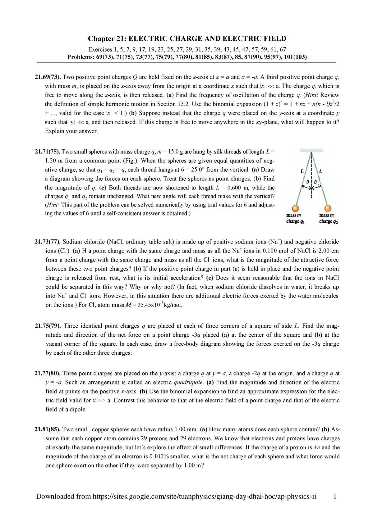 Assignment Physics II - Nothing - Physics II (Advanced Program) - HUST ...