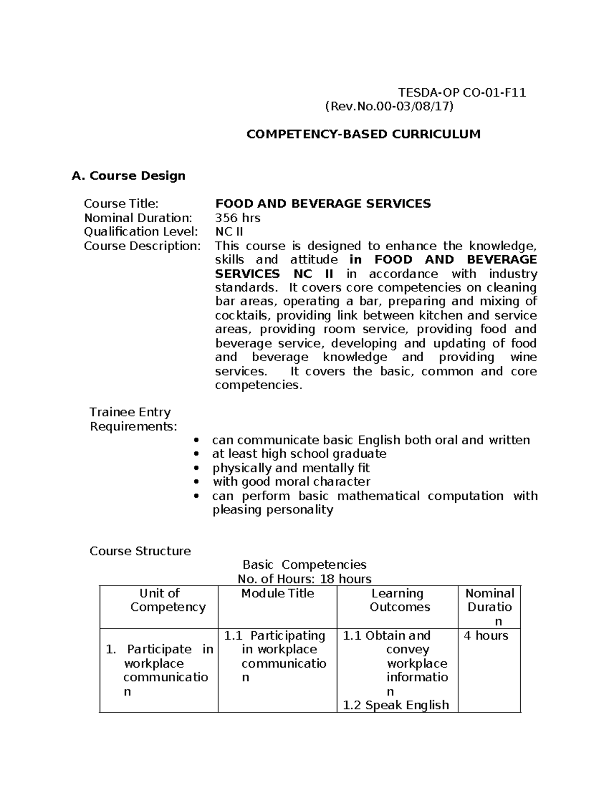 TRAINERS METODOLOGY 1 - TESDA-OP CO-01-F (Rev.No-03/08/17) COMPETENCY ...