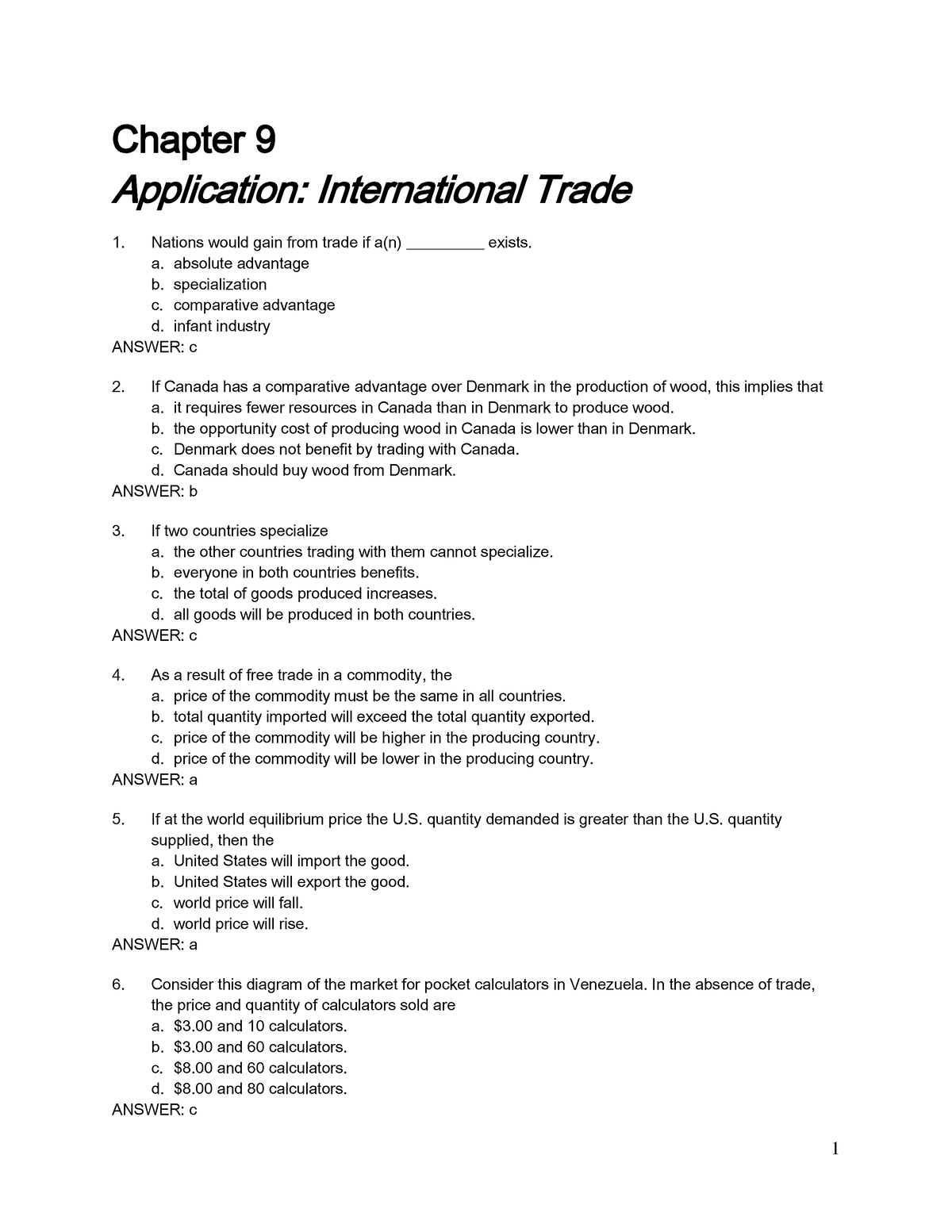 Basic C.09-International Trade - 1 Chapter 9 Application: International ...