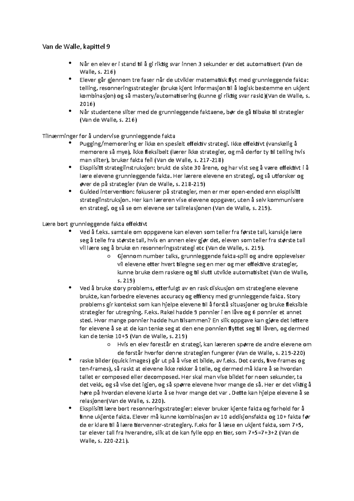 Van De Walle Kapittel 9 - A Summary Of Chapter 9 In Elementary And ...