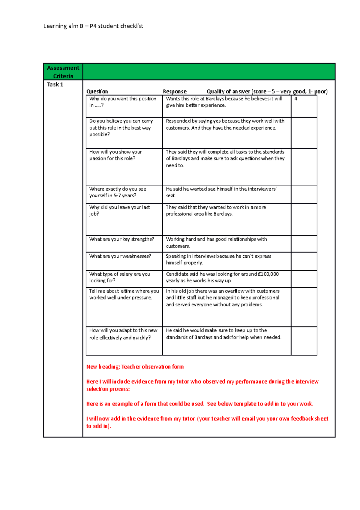 U8 LAB - P4 task international businesses unit 5 - Learning aim B – P4 ...