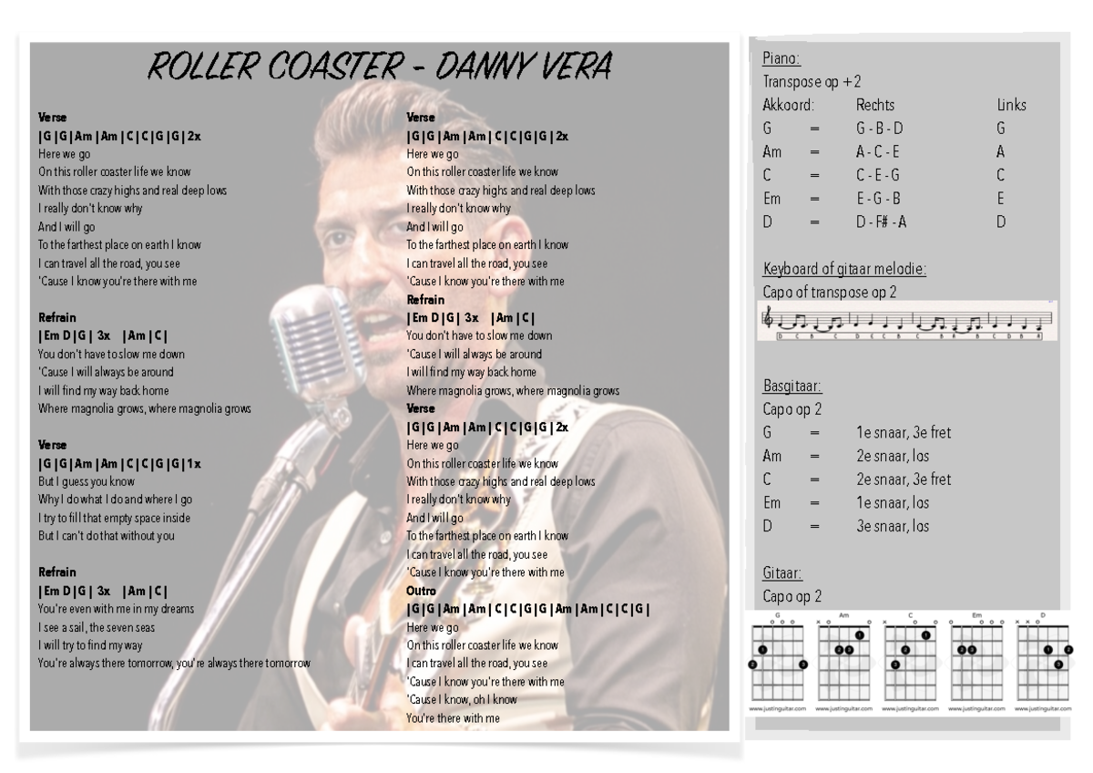 Roller Coaster - Danny Vera - ROLLER COASTER - DANNY VERA Verse | G | G