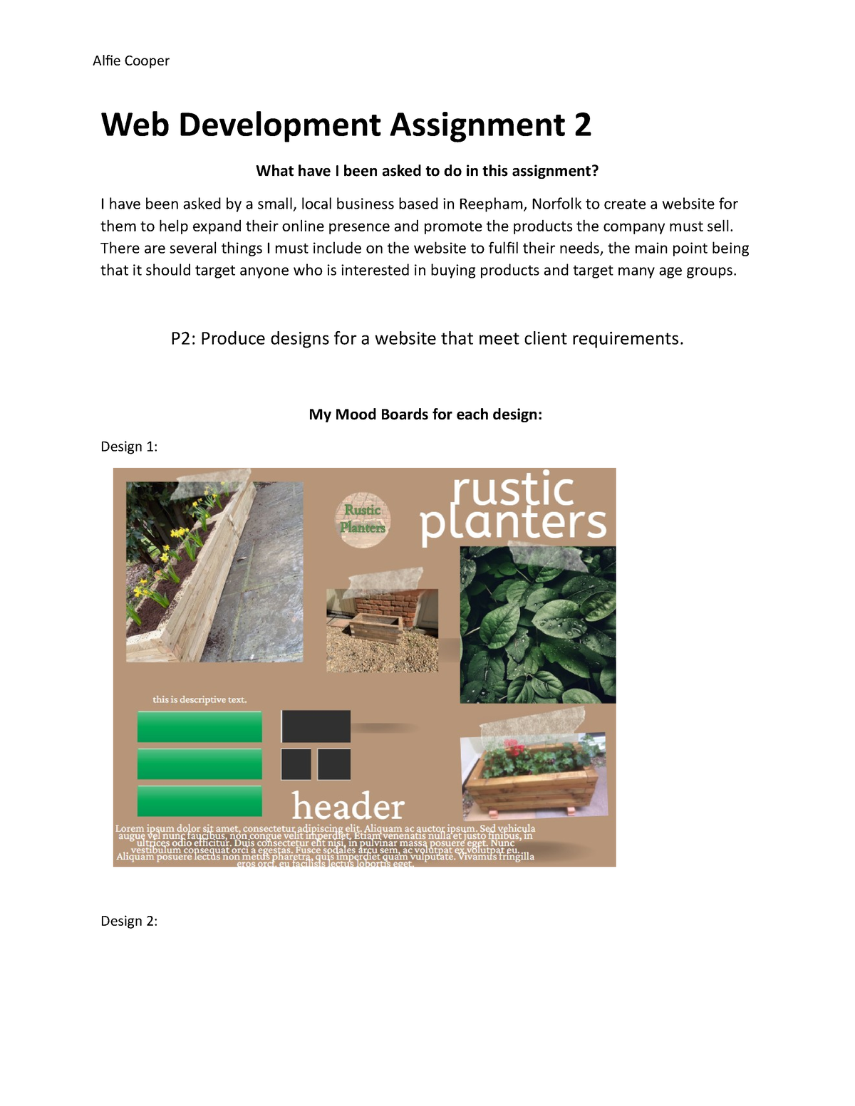 unit 6 assignment 2 website development