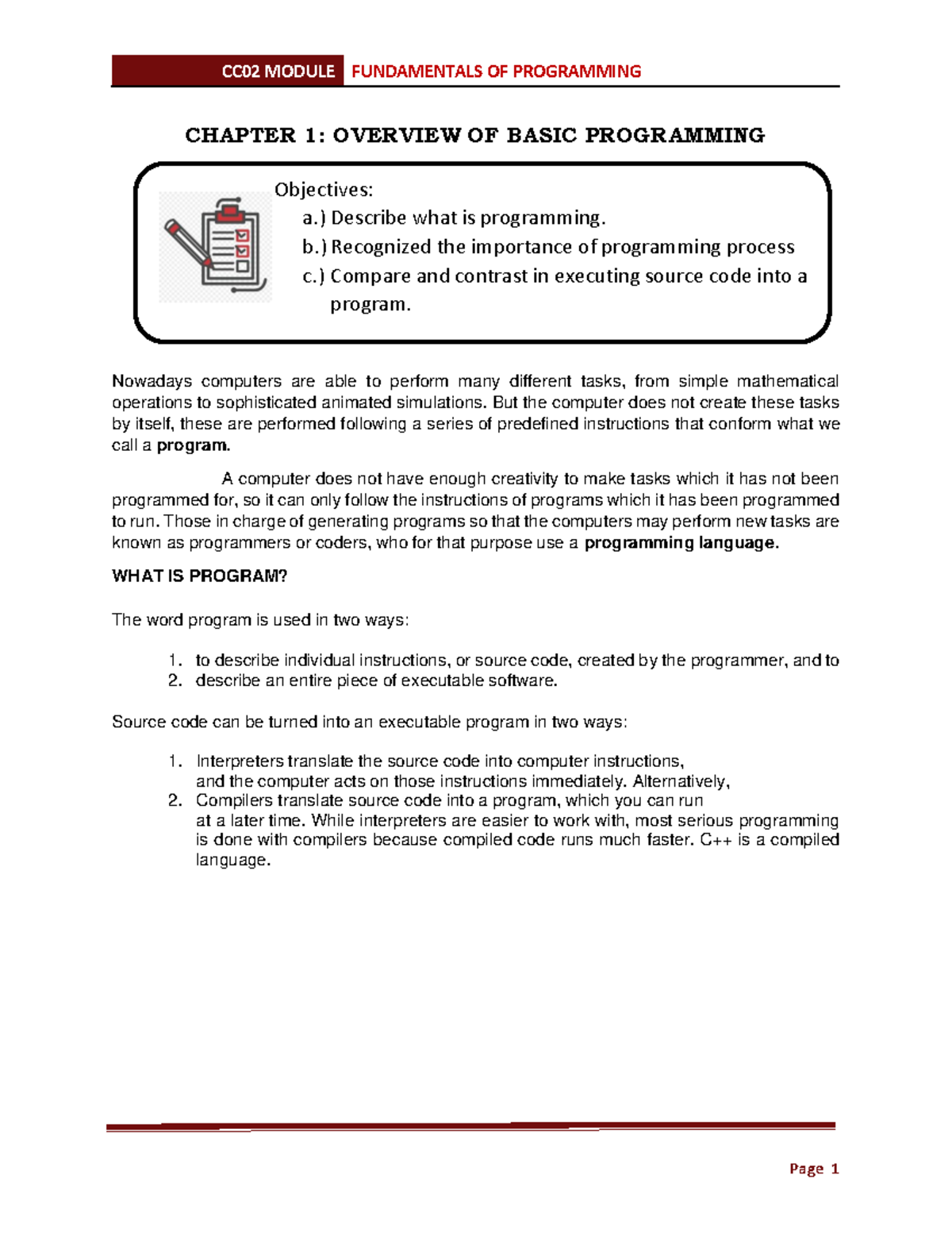 CCO2 Chapter 1 - I Hope This Notes Adds To Your Knowledge - CHAPTER 1 ...