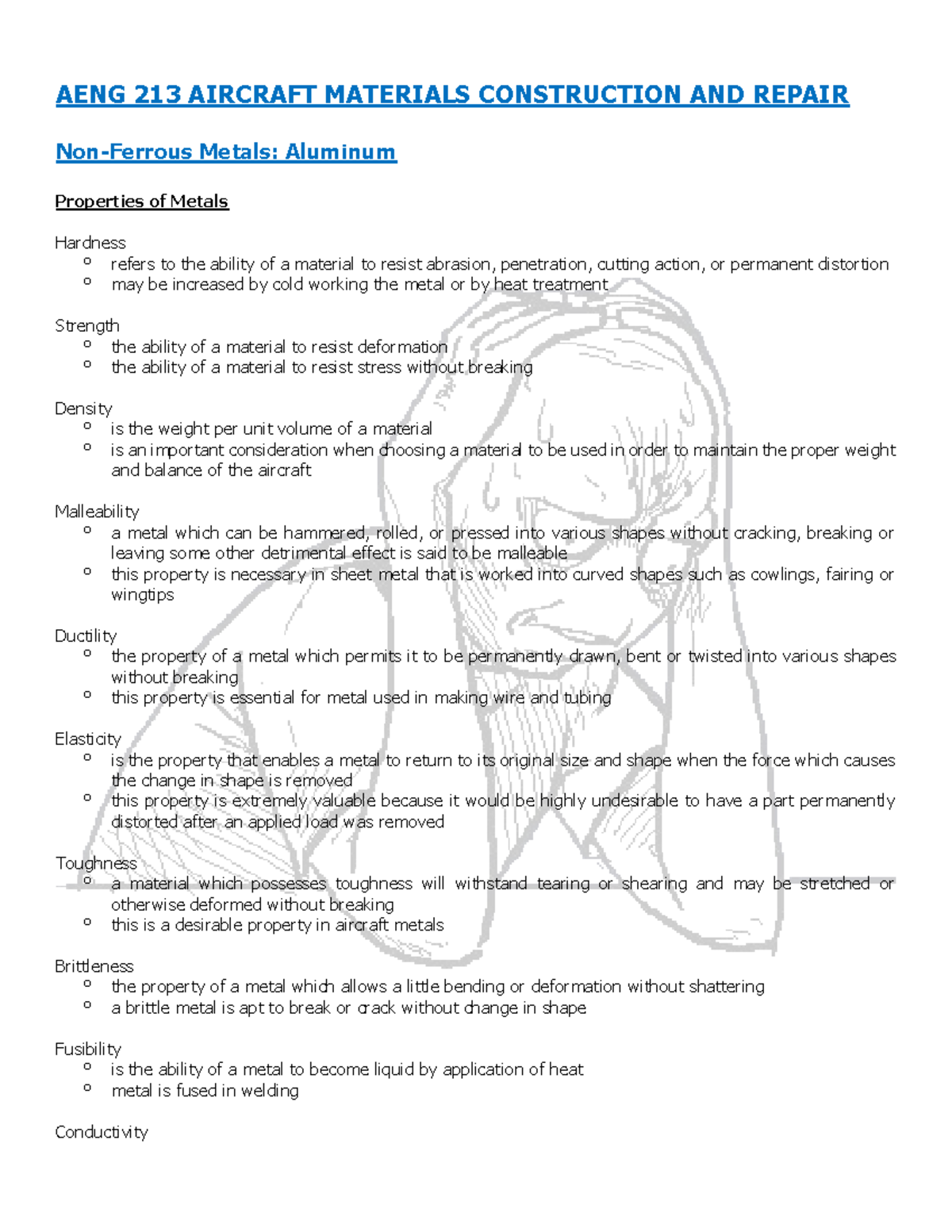 AENG 213 Aircraft Materials Construction AND Repair ( Midterms) - AENG ...