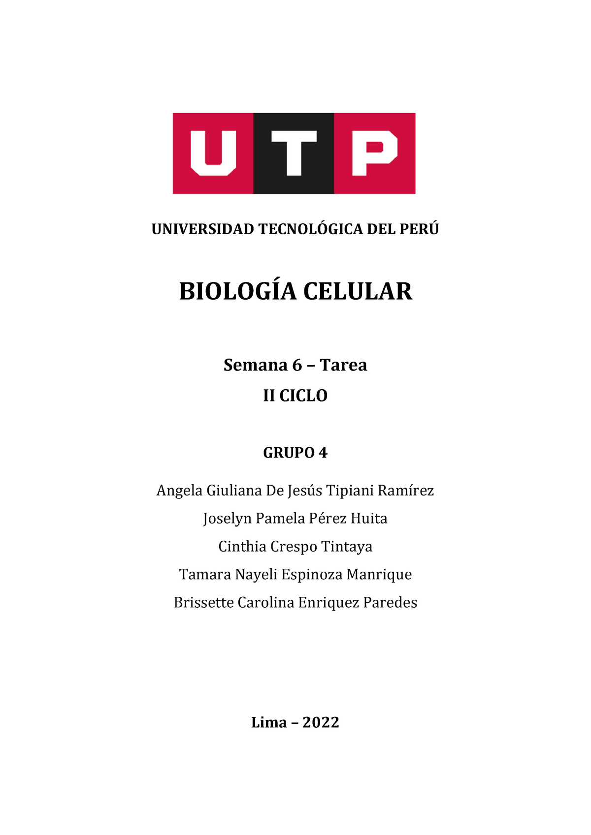 S.11- Salud Y Comunidad I - UNIVERSIDAD TECNOL”GICA DEL PER⁄ BIOLOGÕA ...