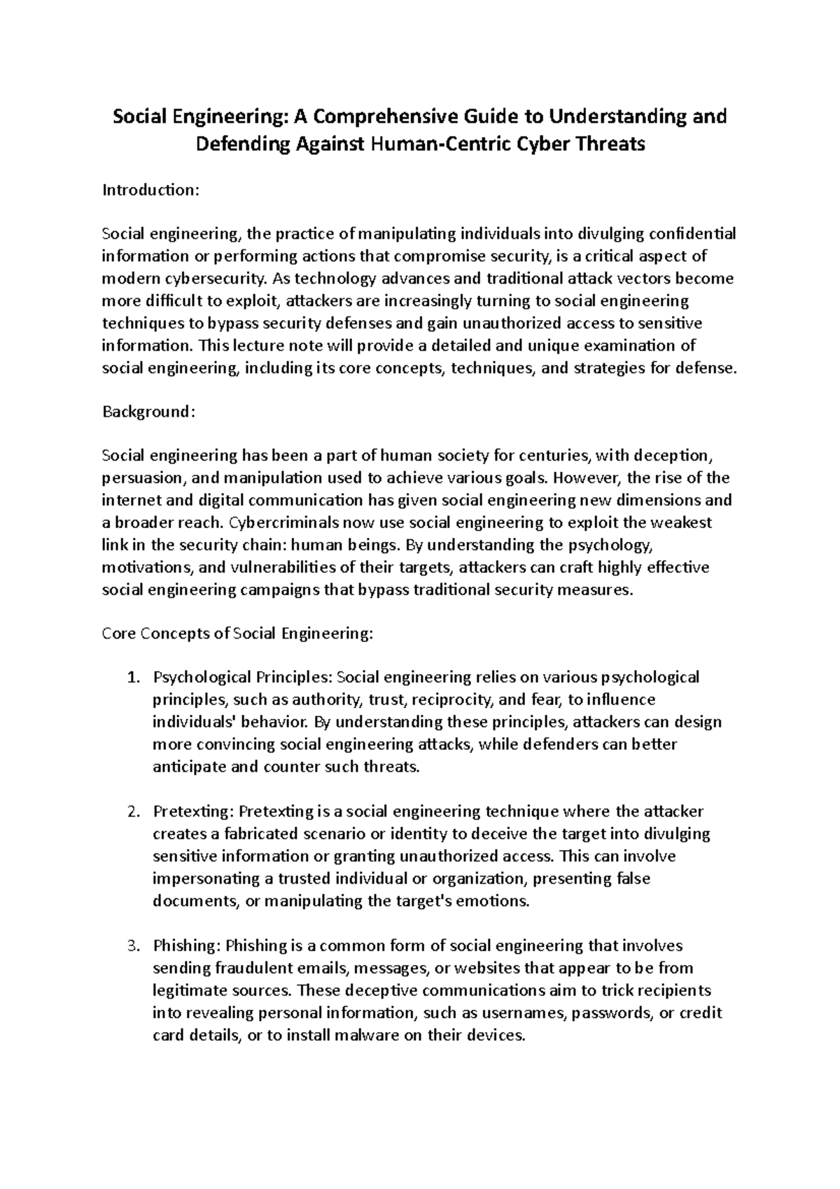 Social Engineering- A Comprehensive Guide to Understanding and ...