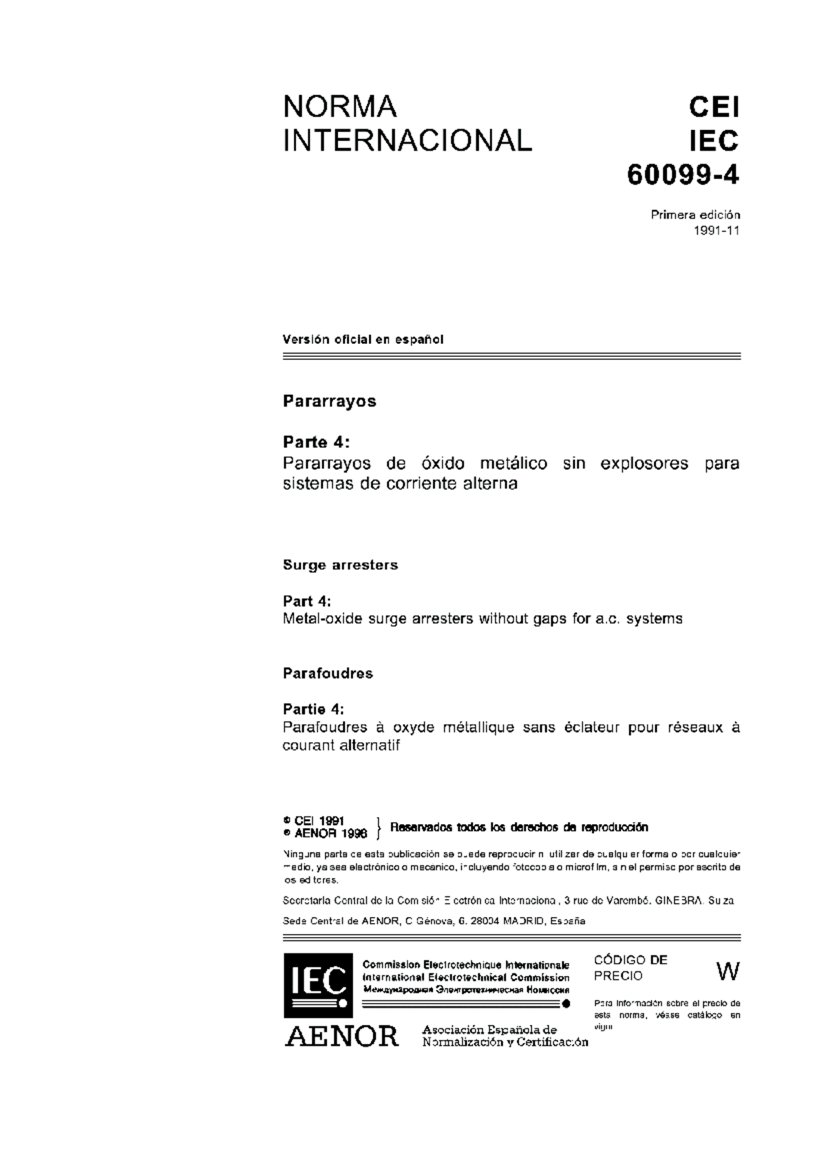 Pdfcoffee - iec-60099-4-pararrayos-oxido-metalico - Taller 4 ...