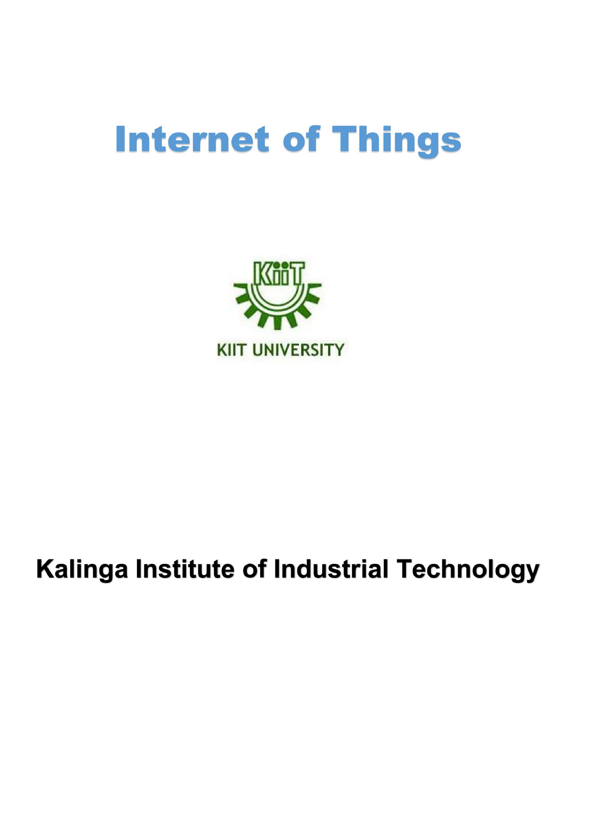 Internet Of Things- Lecture Notes - The Internet Of Things Refers To A ...