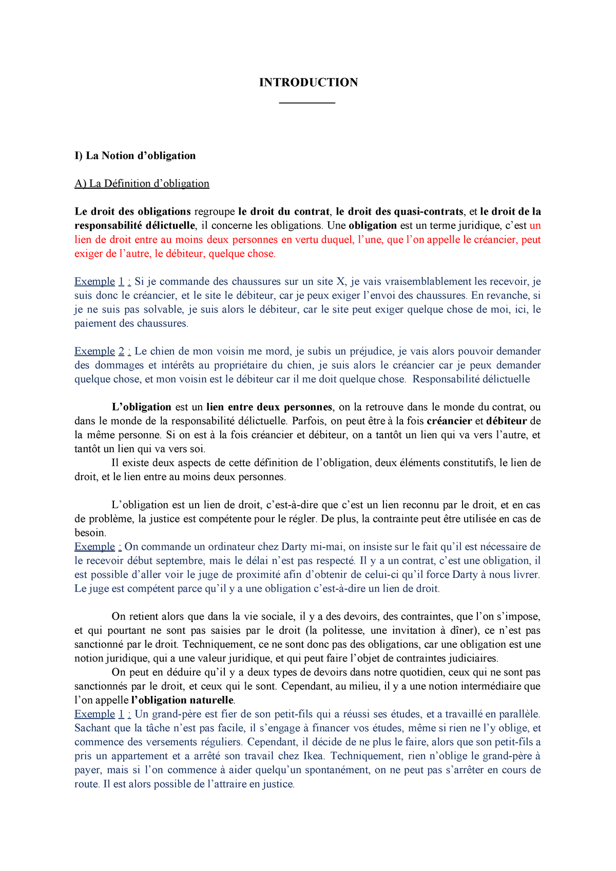 la notion d'obligation dissertation