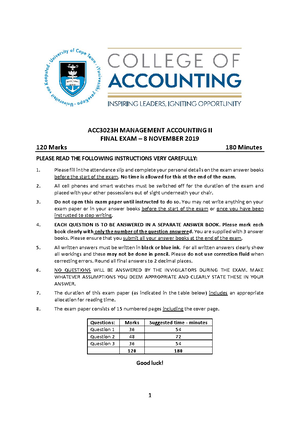 Test 1 2022 Questions - Test 1 Material - ACC3023H MANAGEMENT ...