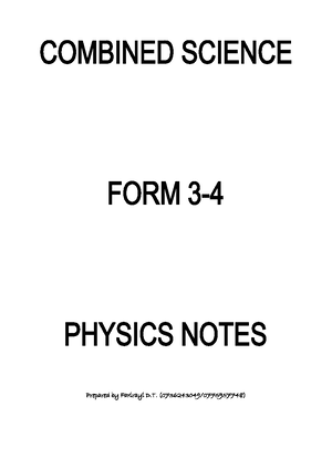 COMB Science CHEM Notes - CHEMISTRY CHANGAMIRE FORM 3 & 4 CHEMISTRY ...