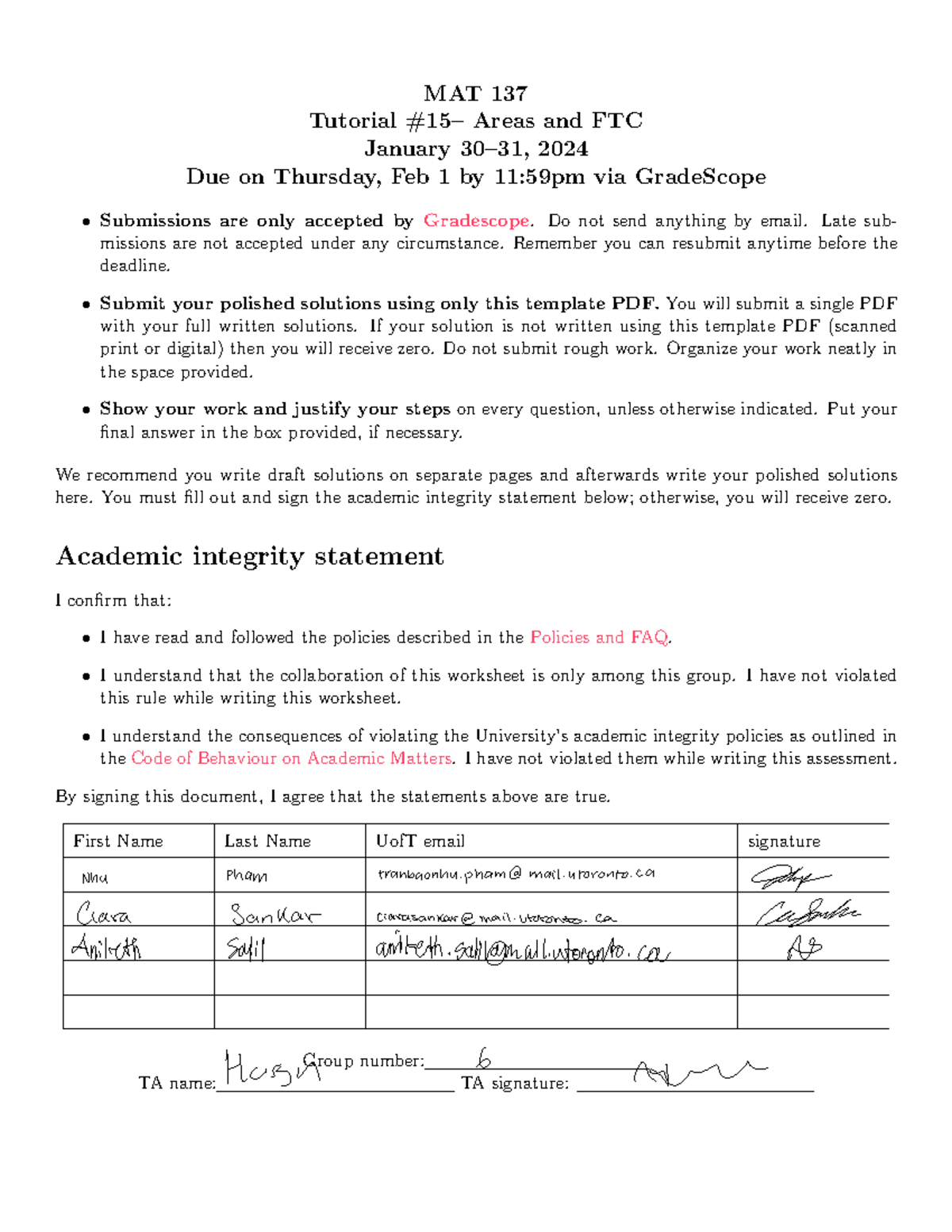 137 2324 T15worksheet - tutorial worksheet - MAT 137 Tutorial #15 ...