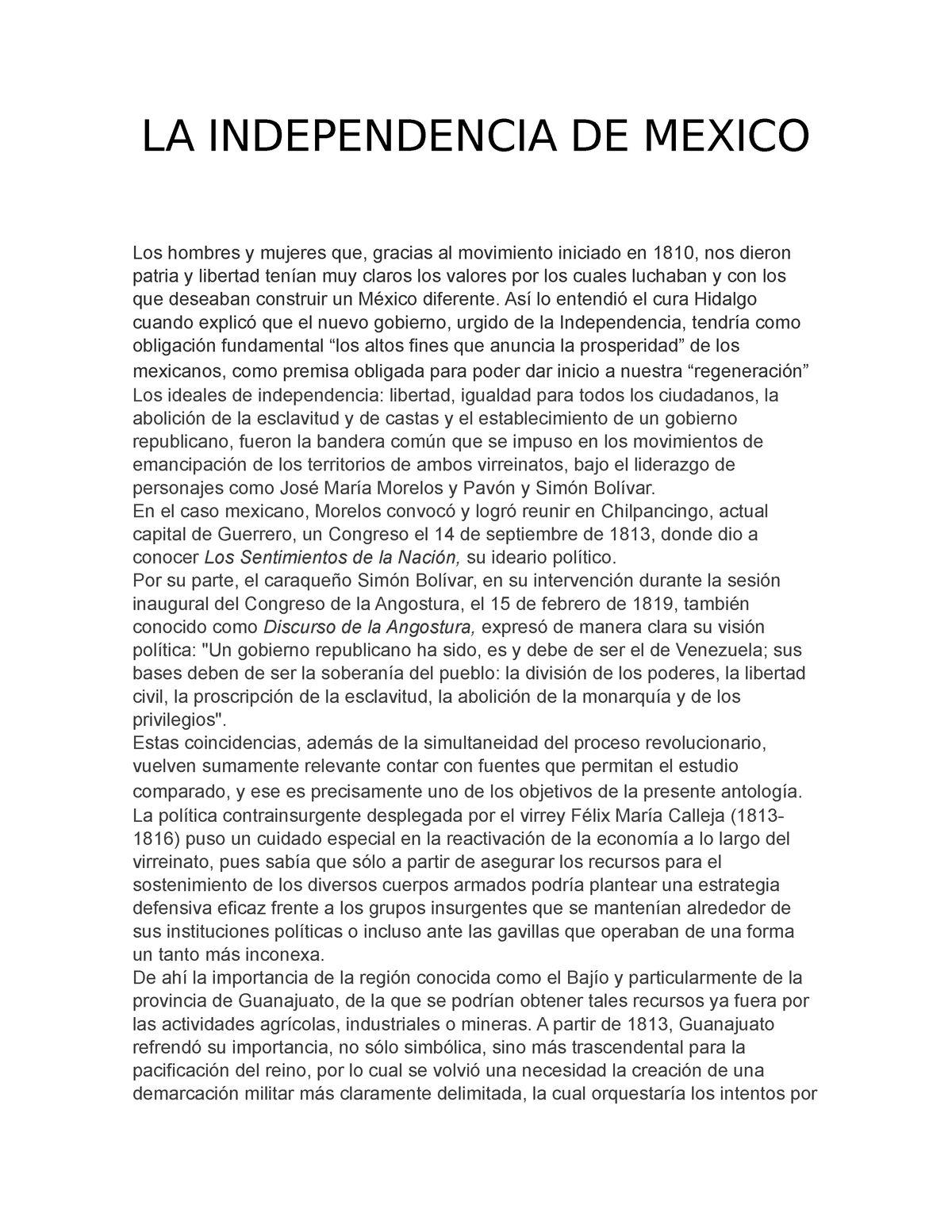 La Independencia De Mexico La Independencia De Mexico Los Hombres Y Mujeres Que Gracias Al