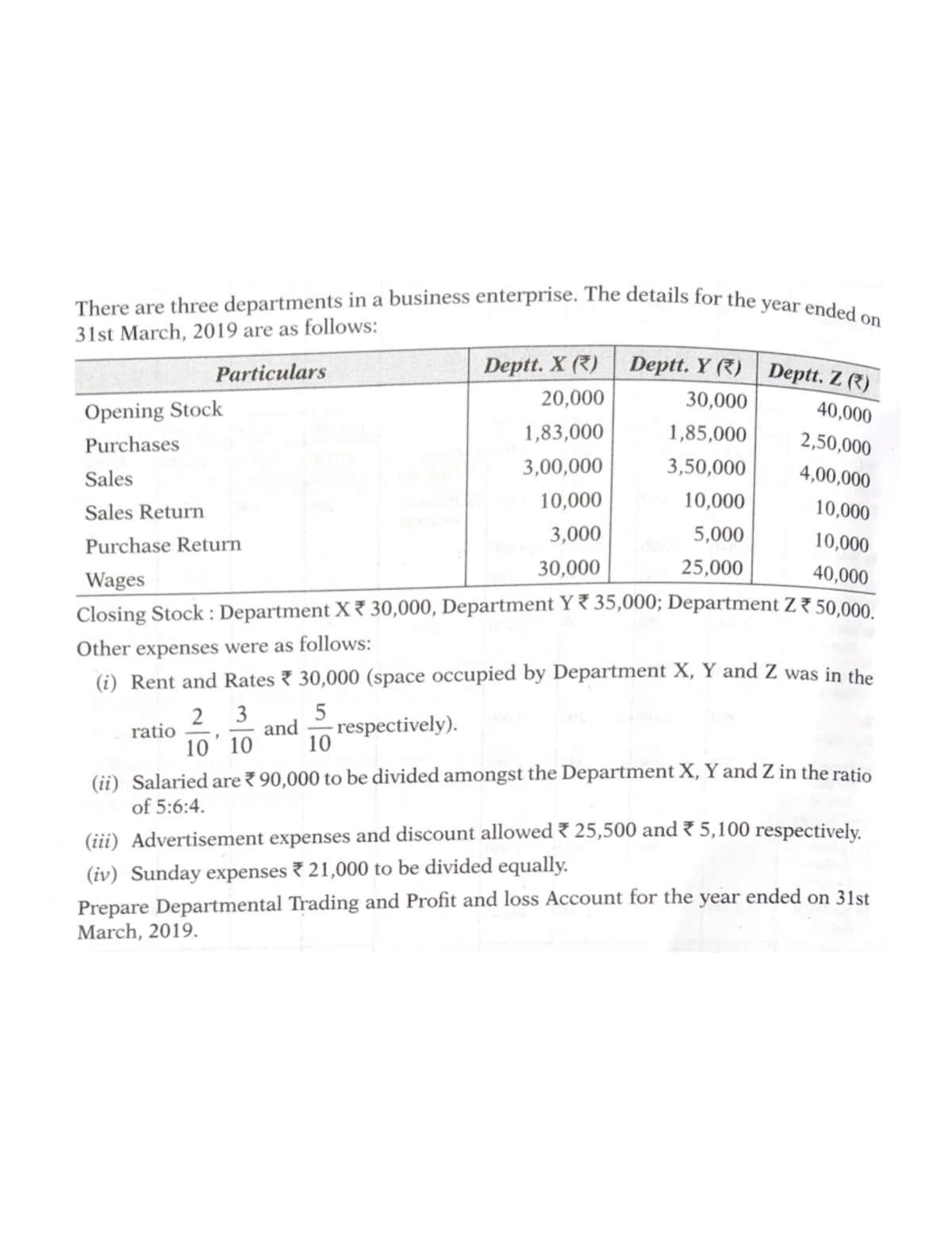 There are three departments in a hons. Studocu