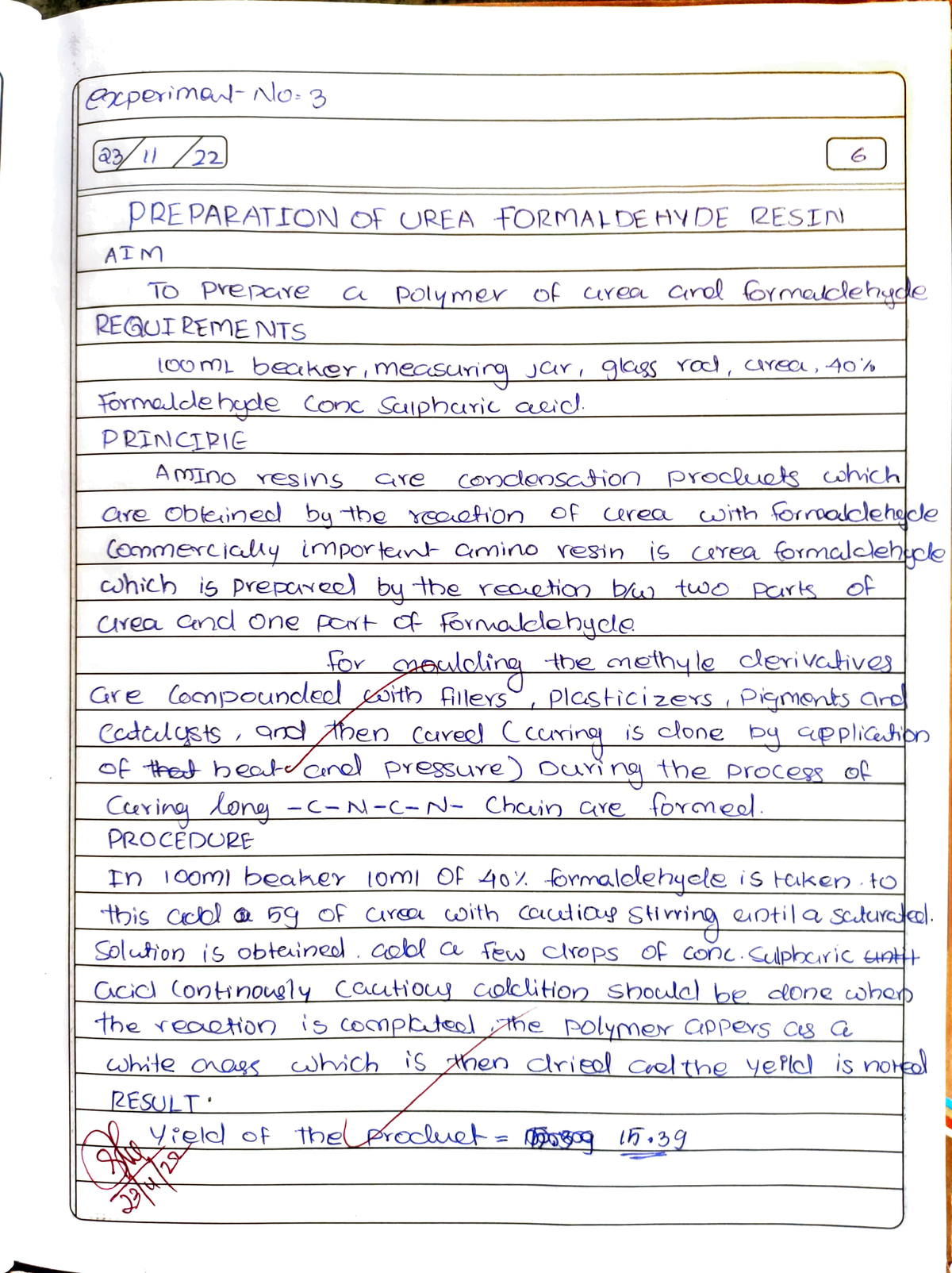 Experiment 3 - Chemistry lab note - perimaN- No: 3 ####### PRE PAPATION ...