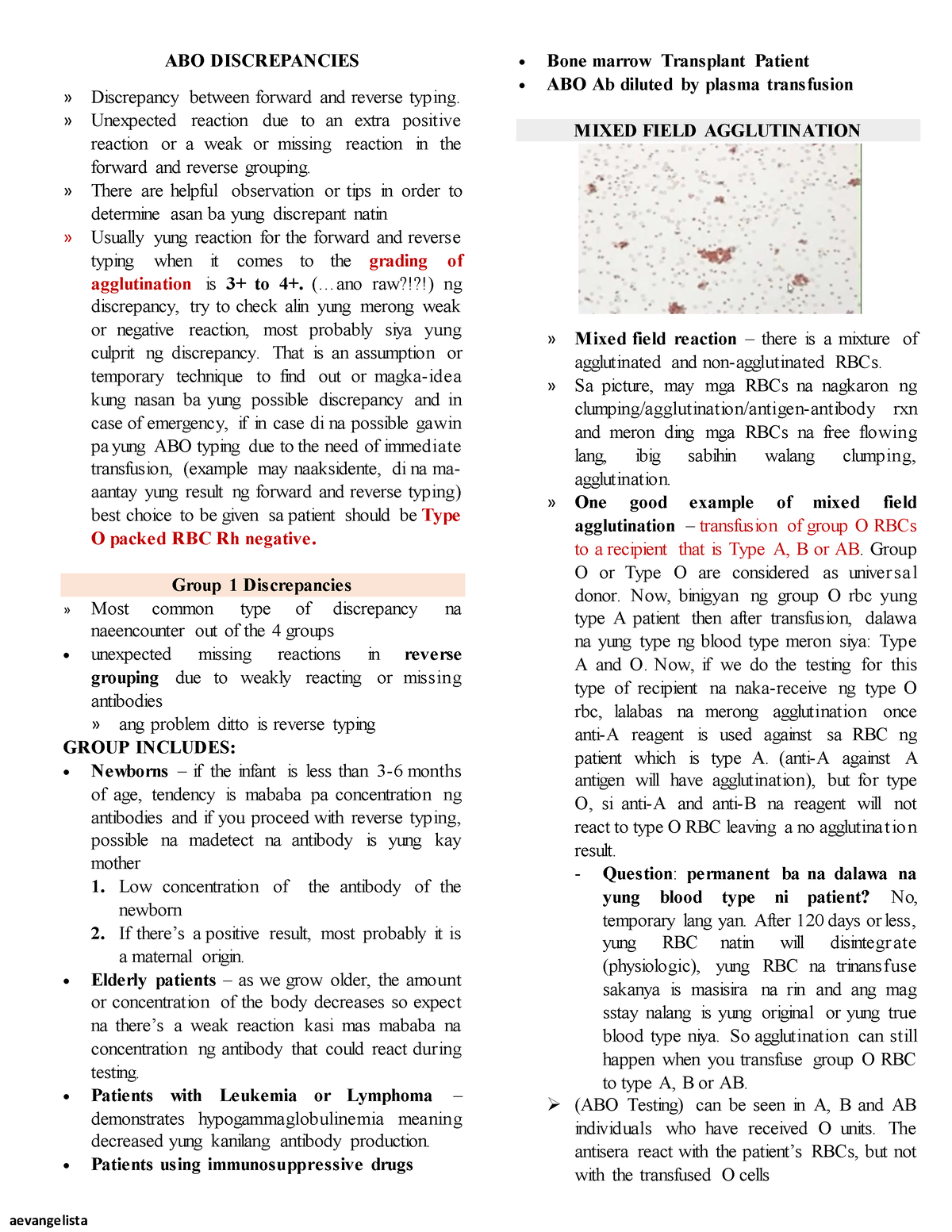 (5) ABO Discrepancies - Notes - ABO DISCREPANCIES » Discrepancy Between ...