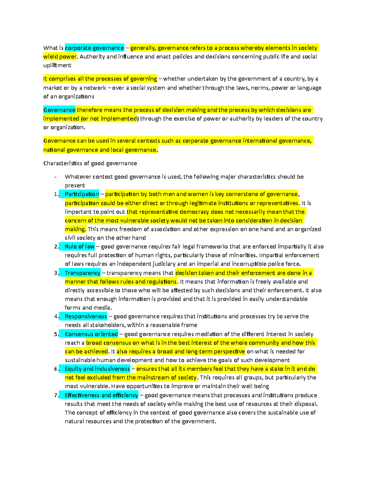 Corporate Governance - Accounting Notes For Accounting Notes For - What ...