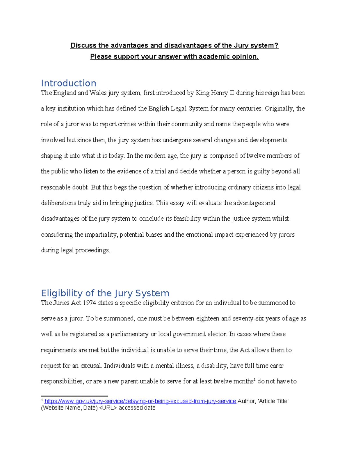 Advantages and Disadvantages of the Jury System - Discuss the ...
