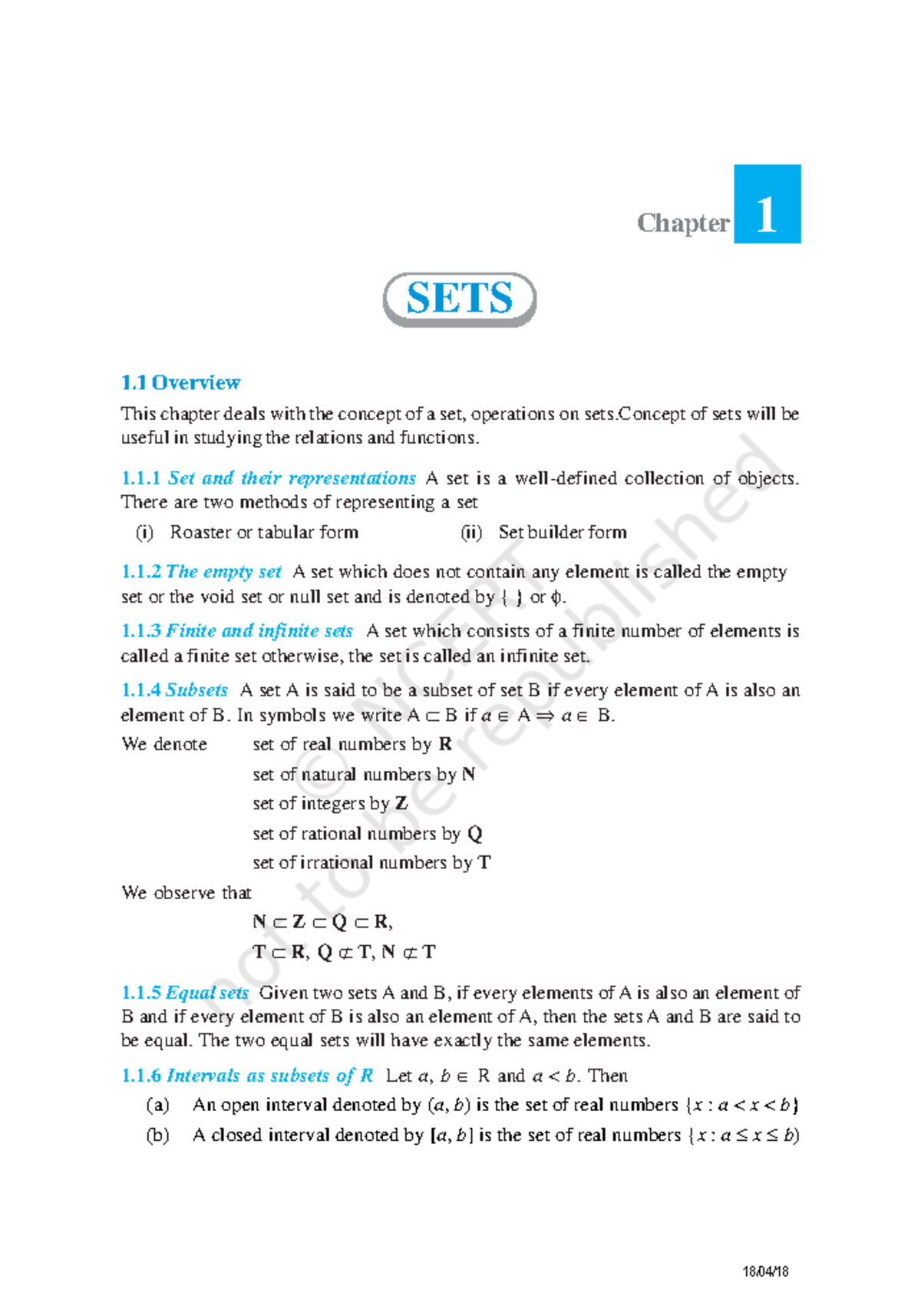 Keep201 - sets lecture notes - 1 Overview This chapter deals with the ...