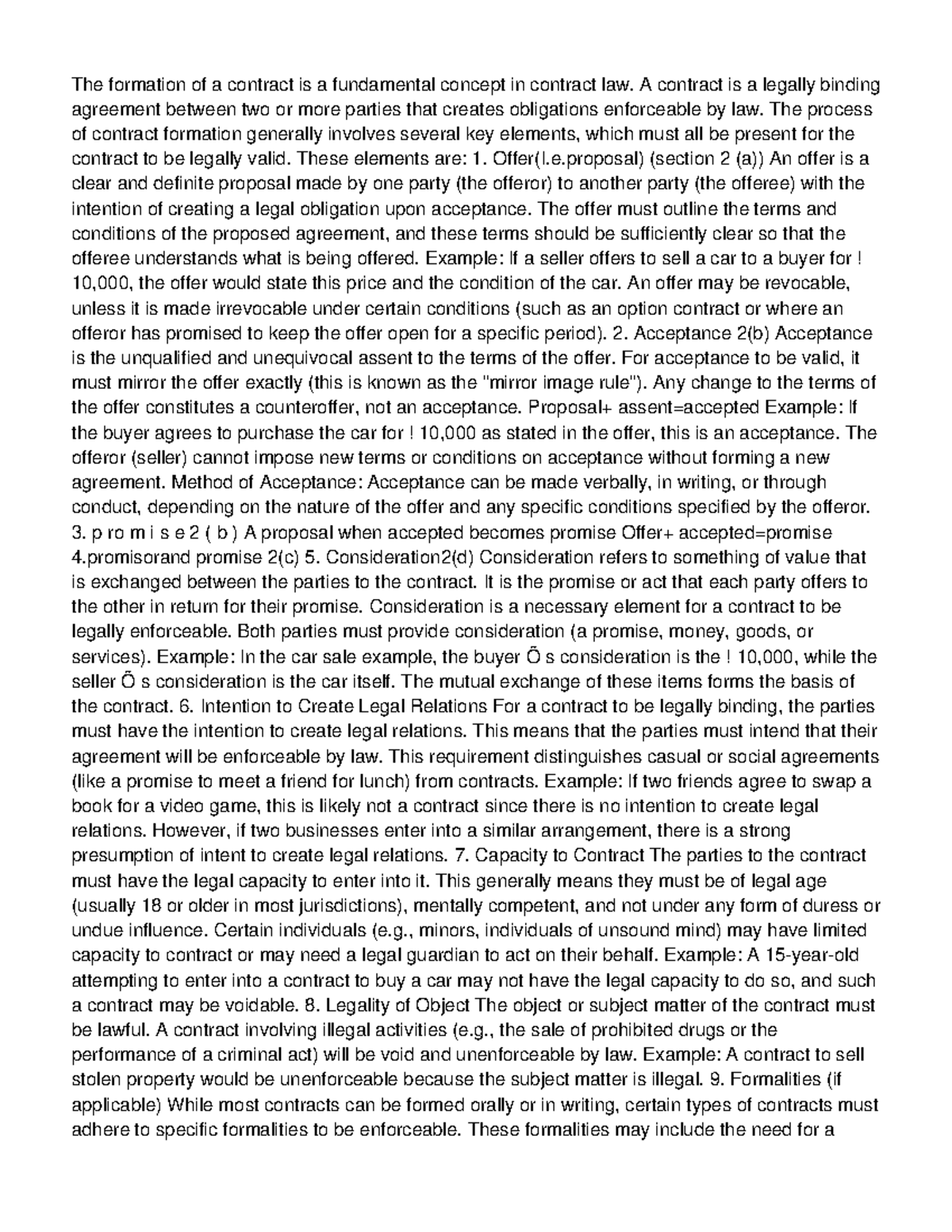 LOC UNIT 1 Revised - law of contract frst unit notes - The formation of ...