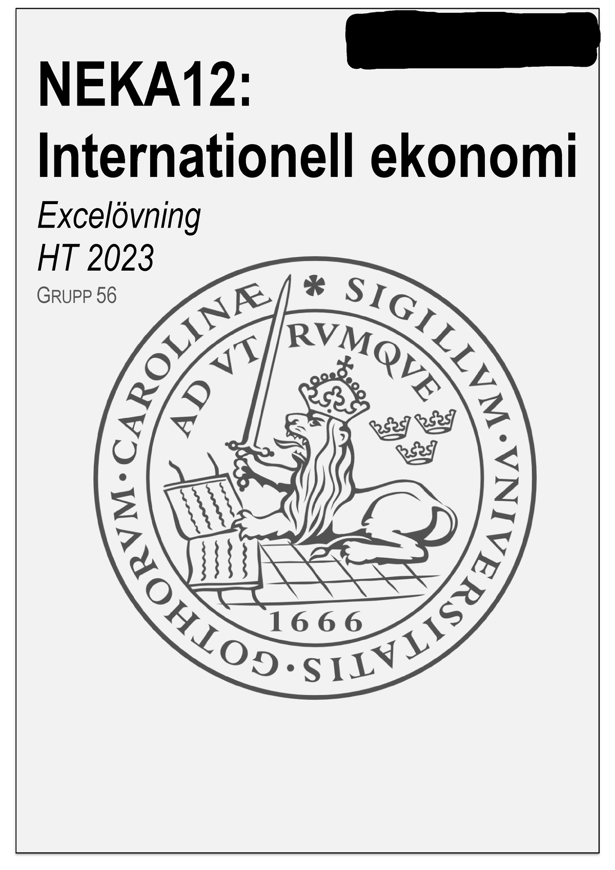 Internationell Ekonomi - NEKA12: Internationell Ekonomi Excelövning HT ...