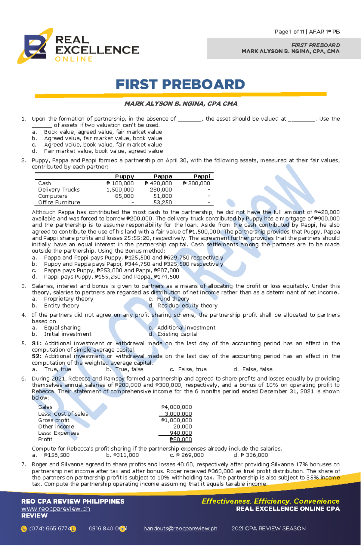 Afar-first-preboard-2021 Compress - Page 1 Of 11 | AFAR 1st PB FIRST ...