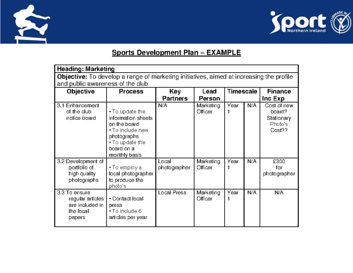 307321320 Sports Development Plan Example Template Sports Development