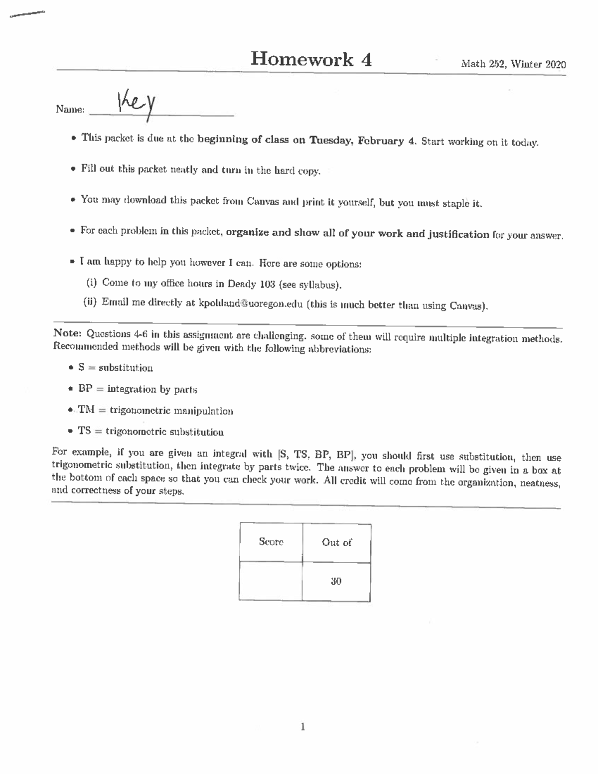 Hw 4 Solutions - Homework Key - MATH 252 - Warning: DecodeScan ...