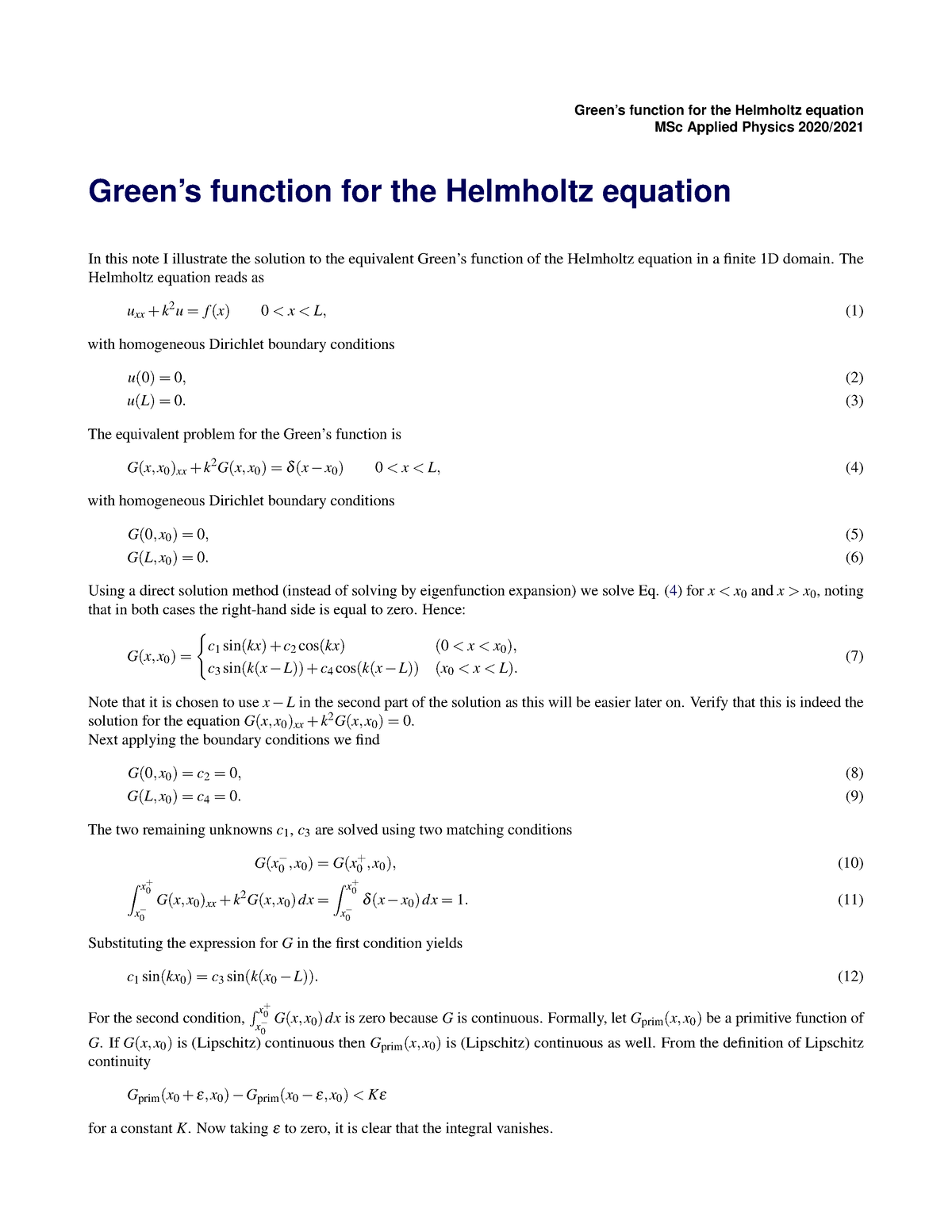 thesis on green function