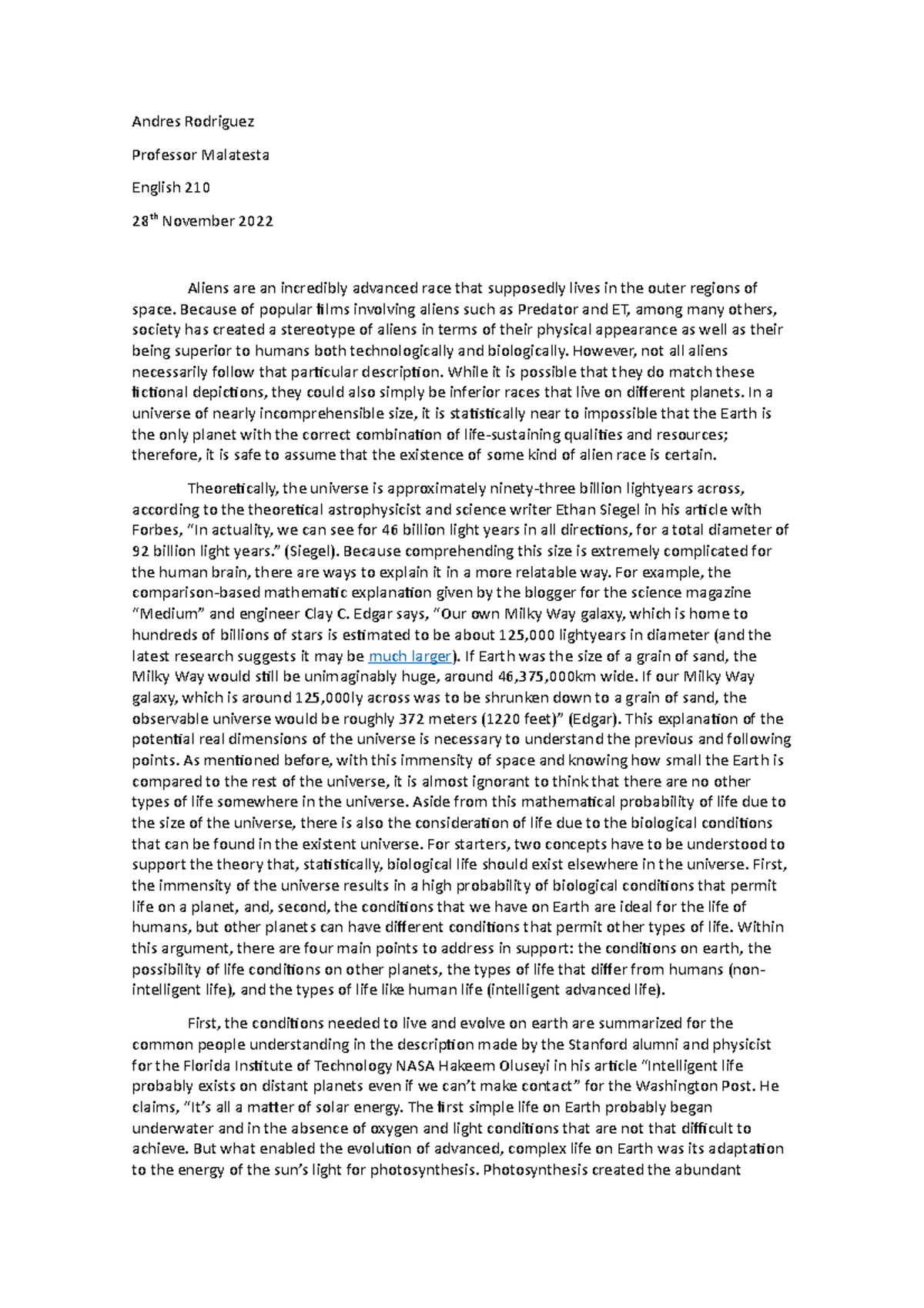 Research paper - Andres Rodriguez Professor Malatesta English 210 28 th ...