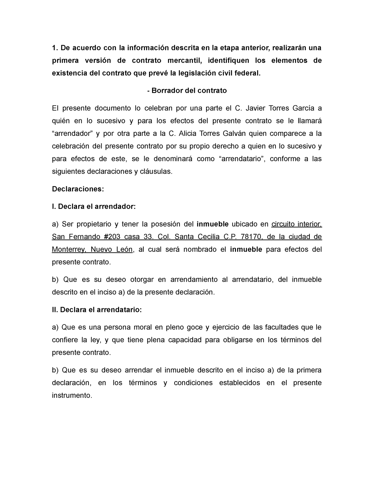 ACT-6 - Contrato arrendamiento. - De acuerdo con la información ...