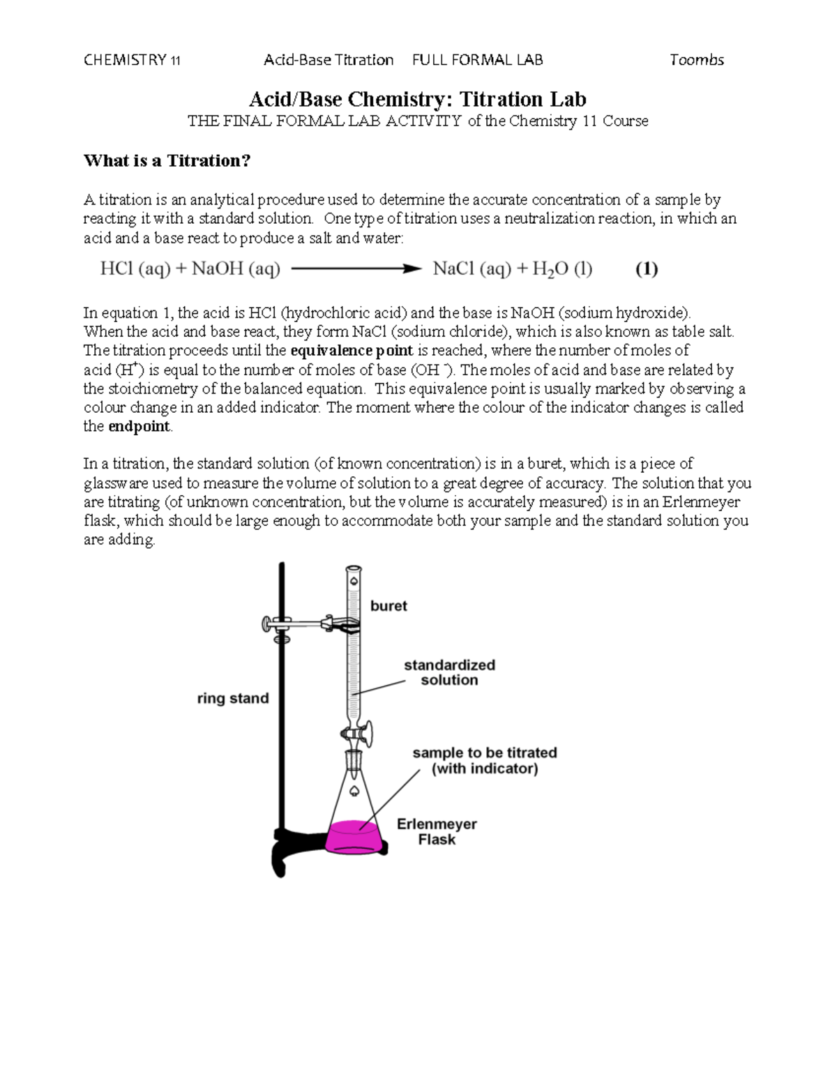 Chem 11 Titration lab 2018 qlf5i6 - Acid/Base Chemistry: Titration Lab ...