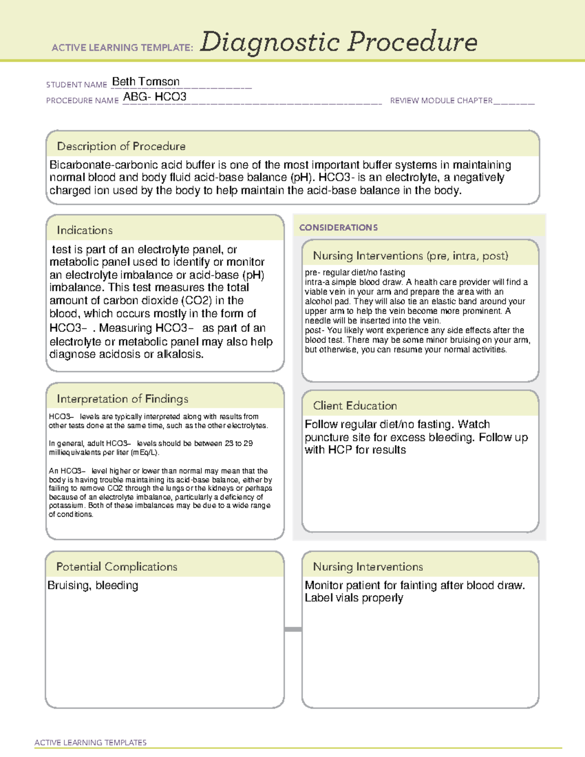 Diagnostic procedure 2 - NUP.125 - ACTIVE LEARNING TEMPLATES Diagnostic ...