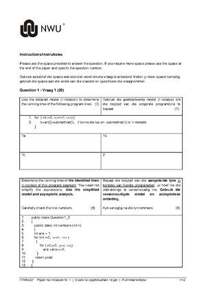 NCHE221 mc Paper 1Dec2023 - ####### Requirements for this paper ...