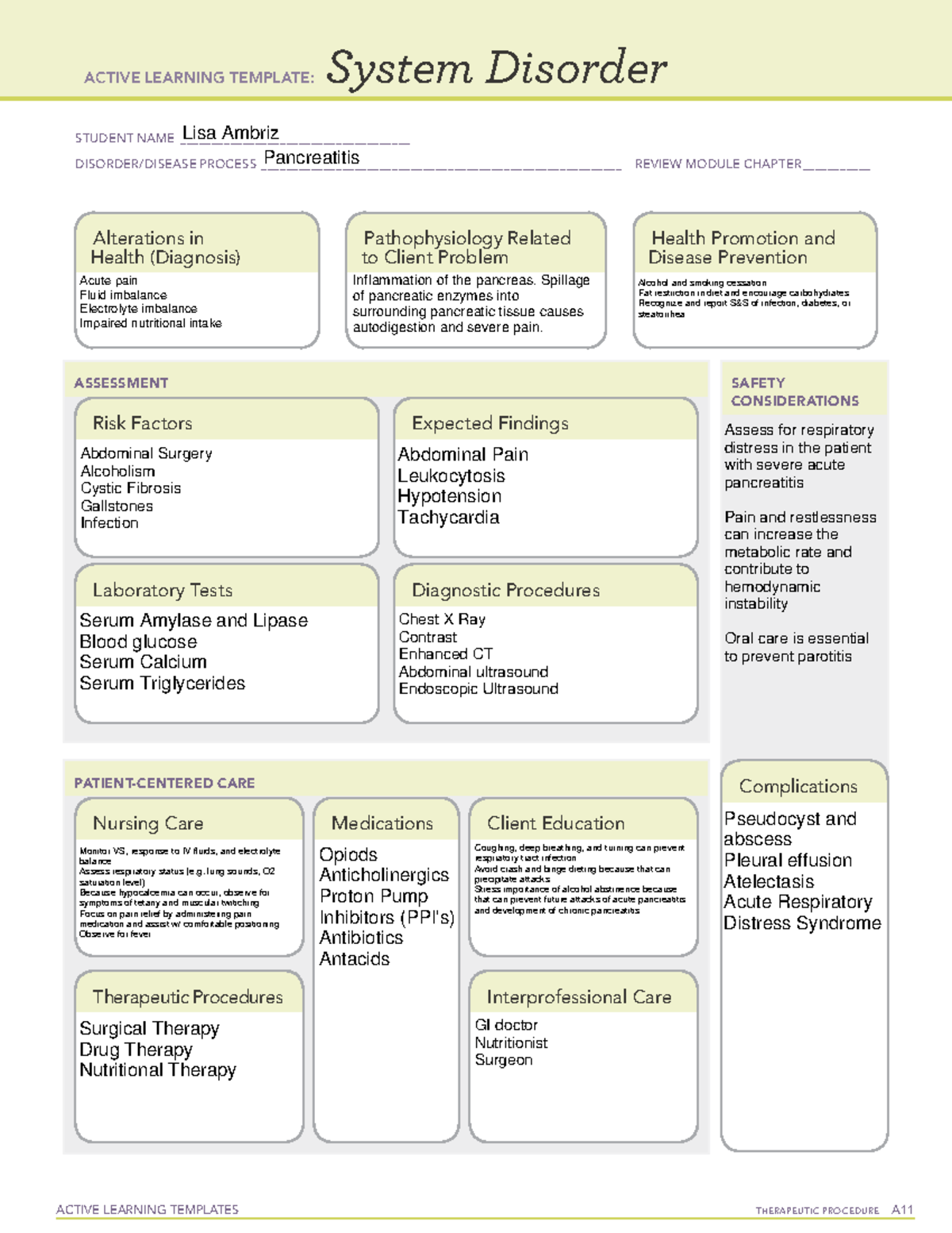 Pancreatitis TTS 7 - .csdfh - ACTIVE LEARNING TEMPLATES TherapeuTic ...