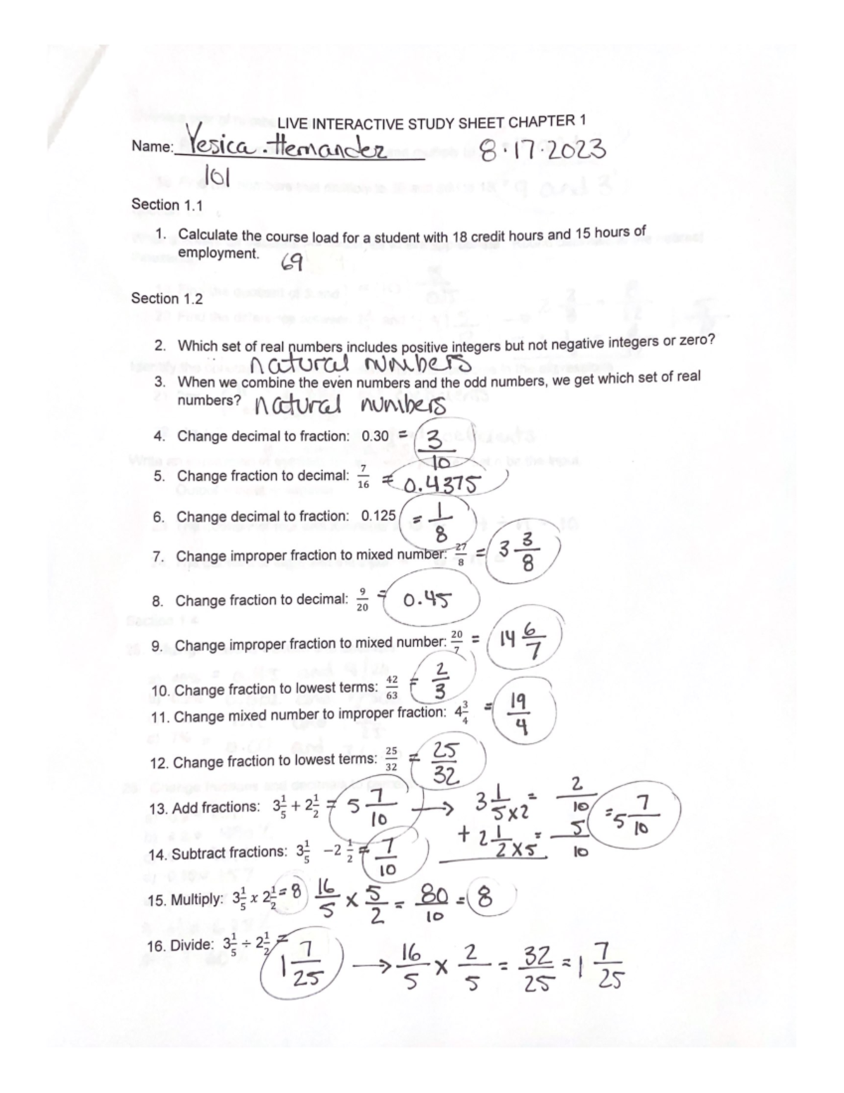 LIVE Interactive Study Sheet Chapter 1 - HSC208 - Studocu