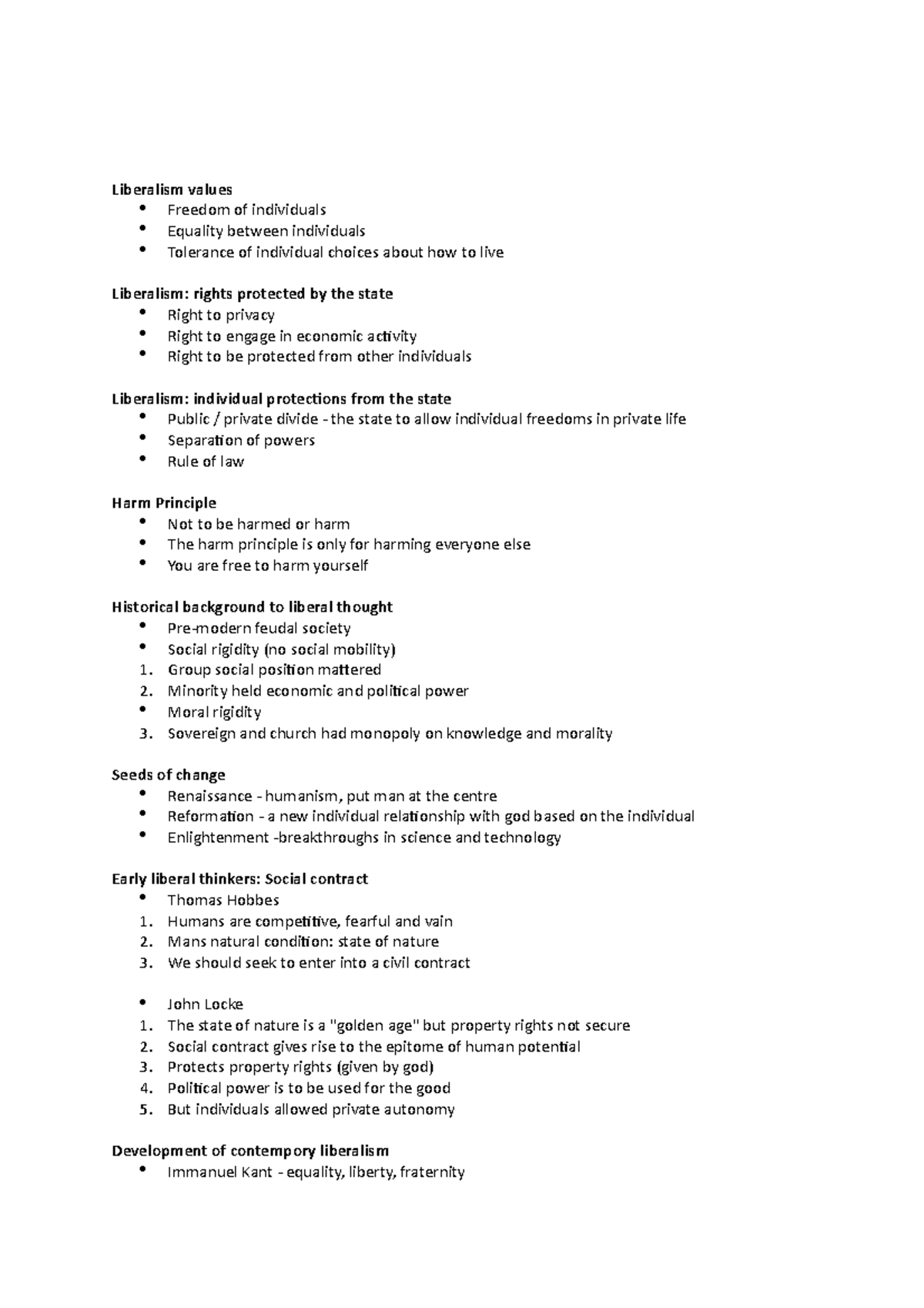 Law and society 11 - Liberalism notes and institutional writer ...