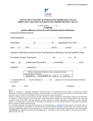 Africa Outboard measure Anexa-1 - Documente pentru solicitare Extras CF OCPI - ANEXA NR. 1 la  regulament OFICIUL DE CADASTRU - StuDocu