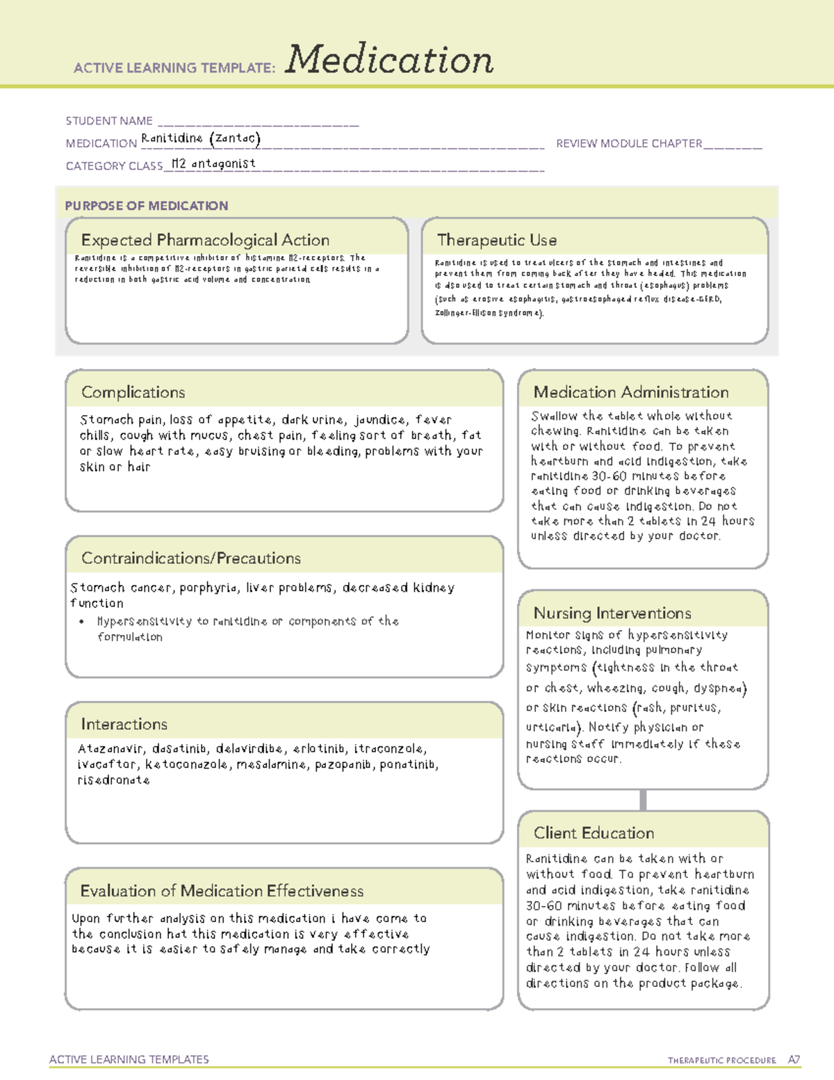 Ranitidine Drug Cards Active Learning Templates Medic - vrogue.co