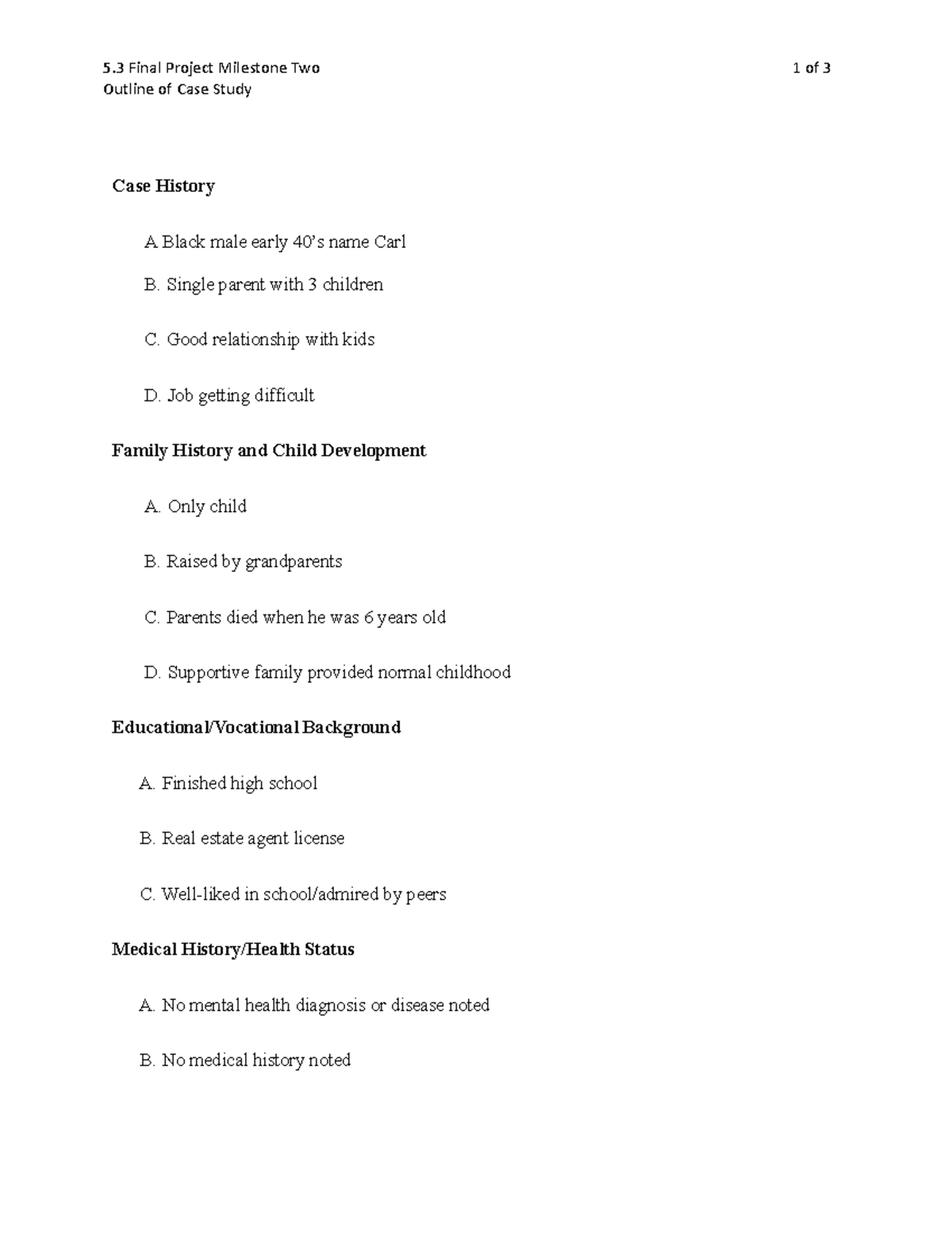 PSY 315 5.3 Final Project Milestone Two Outline - 5 Final Project ...