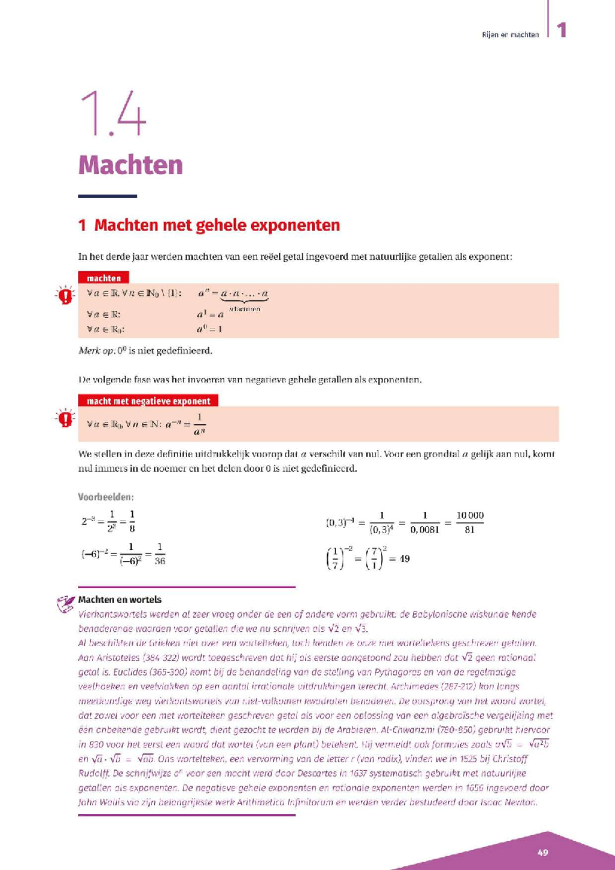 Hoofdstuk 1: Rijen en machten - Rijen en machten 1 1 Machten 1 Machten ...